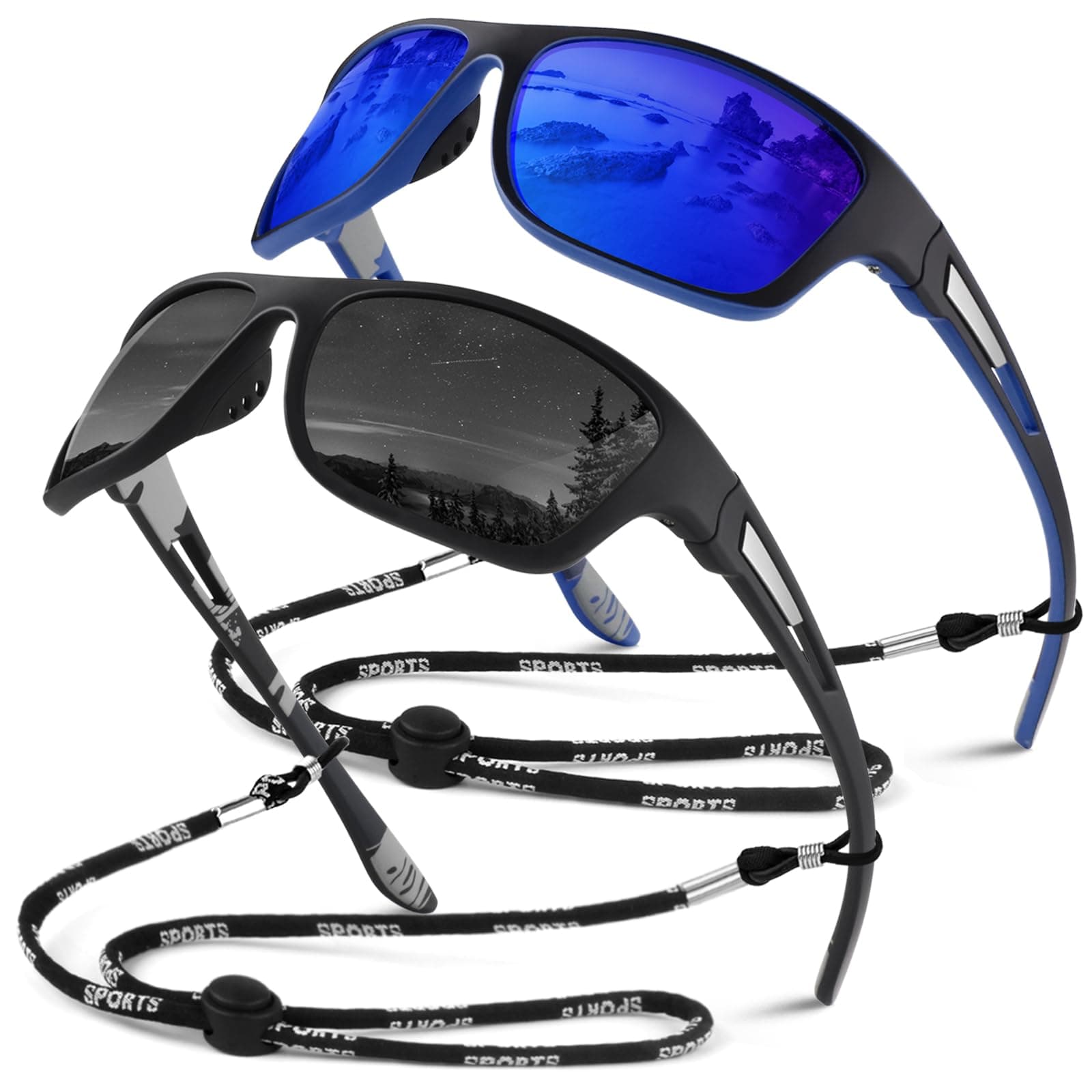 Sunier Gafas de Sol Hombre Mujer Polarizadas Deportivas Gafas de Sol Conduciendo Pesca Ciclismo Protección 100% UV400