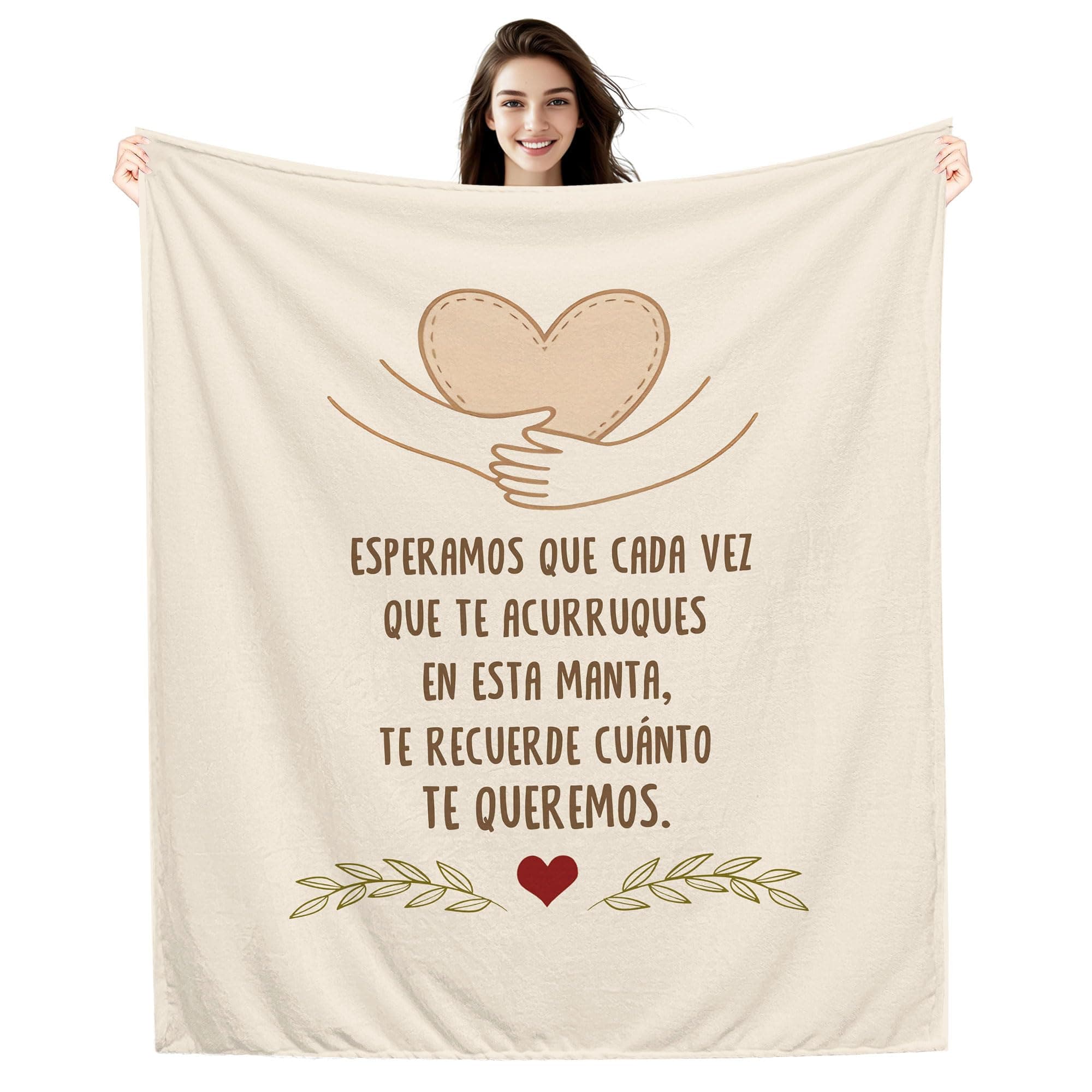 Amorea Esperamos Que Cada Vez Que te acurruques en Esta Manta te recuerde cuánto te Queremos Mantas para Mujeres Hombres Mamá Papá Hija Hermana Abuela Abuelo Tía Regalo de cumpleaños (b)