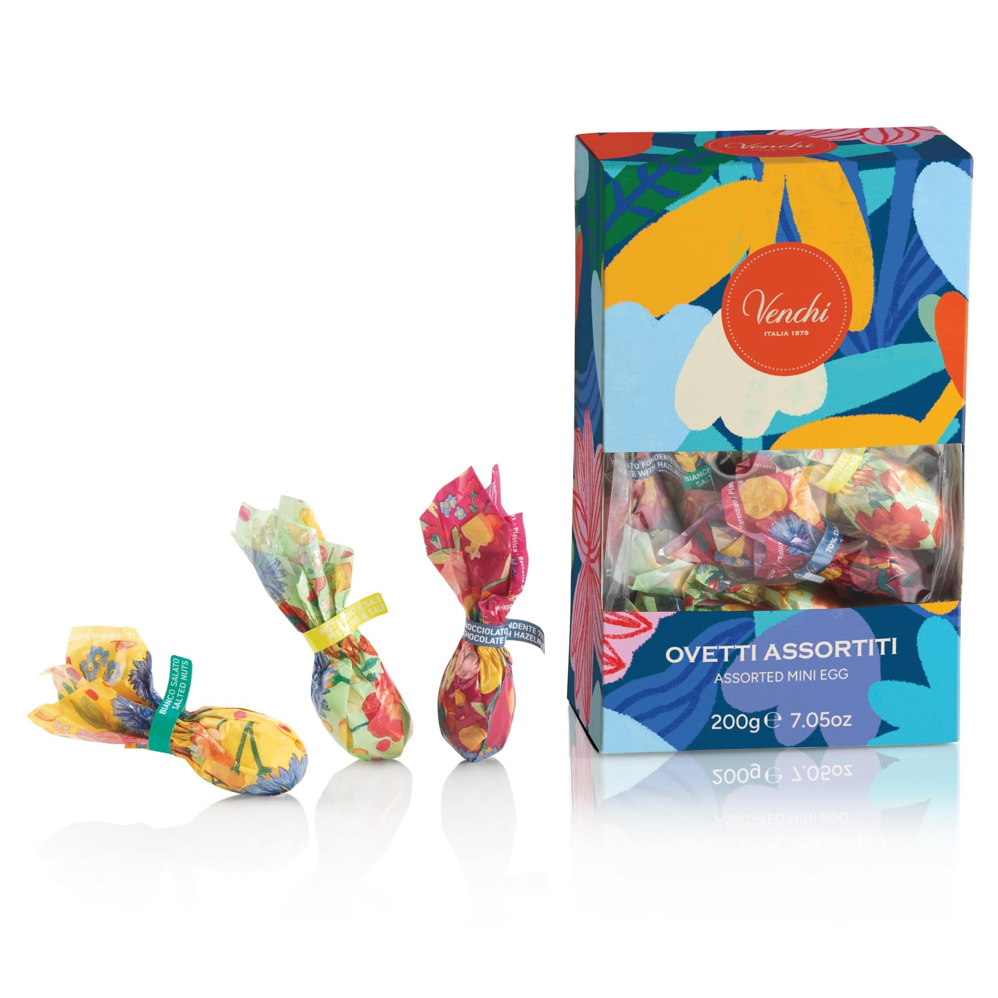 Venchi - Astuccio Ovetti di Cioccolato Assortiti, 200 Gr, Ovetti con Frutta Secca Intera e Pistacchi, Senza Glutine, Collezione Primavera Venchi, Idea Regalo