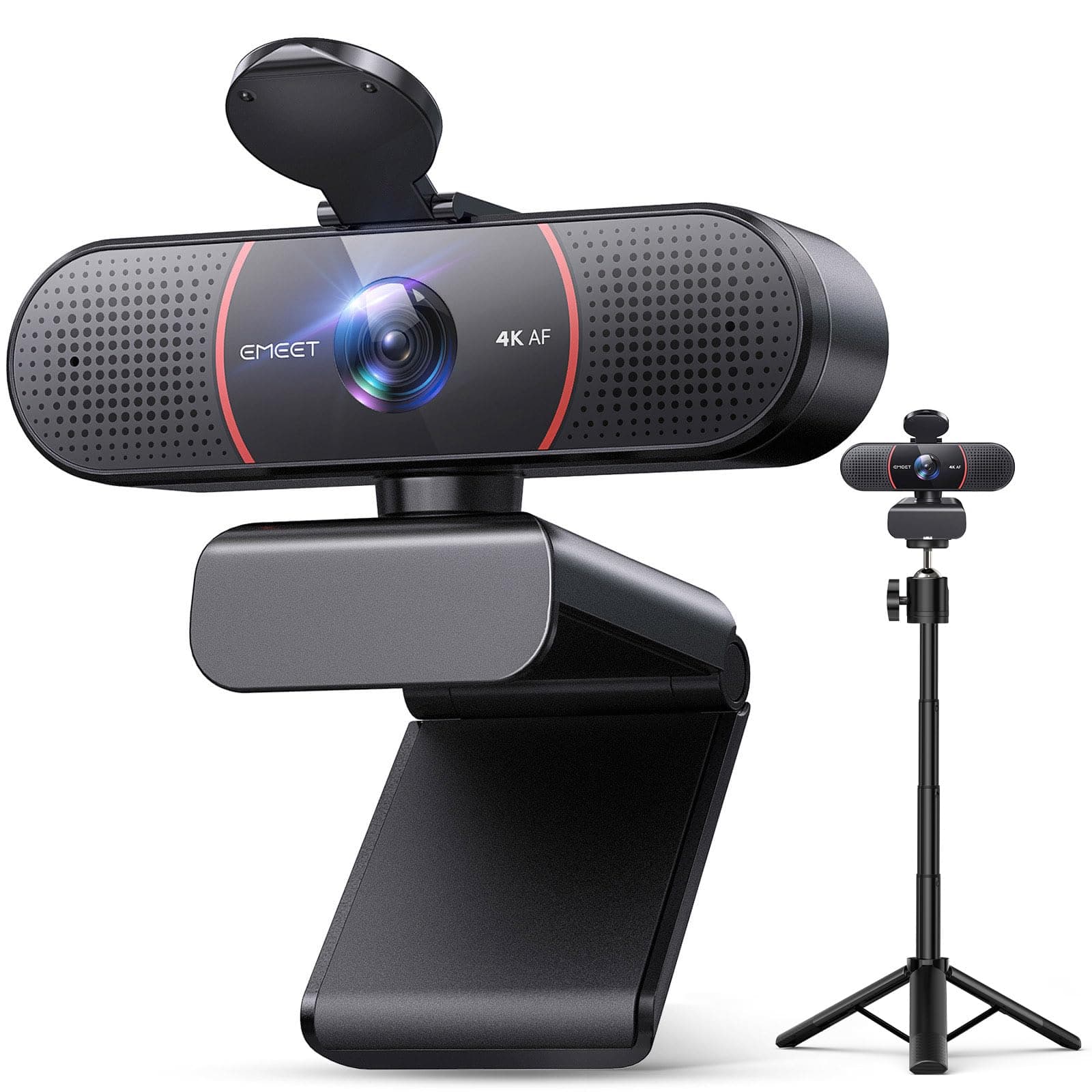EMEET C960 4K Kit webcam, webcam UHD con copertura dell'obiettivo e doppio microfono, messa a fuoco automatica TOF, telecamera di trasmissione a 66° con correzione automatica della luce, per PC per