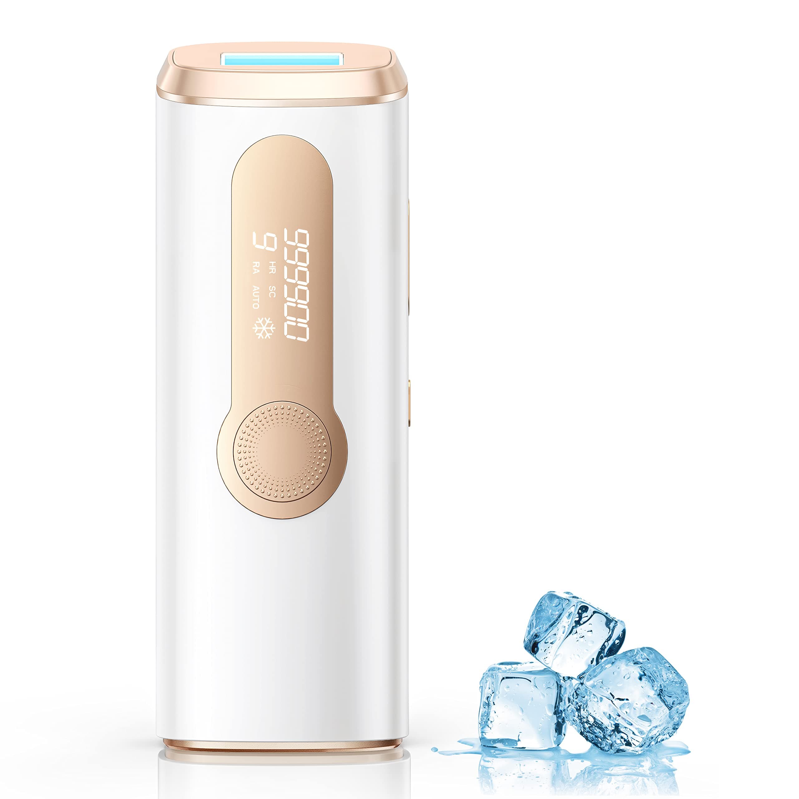 Haarlosy IPL Épilateur Lumière Pulsée de Refroidissement, 999,900 Flashs Épilateur Laser avec 3 en 1[HR/SC/RA] pour Femme & Homme, 9 Niveaux Énergie Épilation Laser pour Aisselles/Bikini/Corps, GLY06