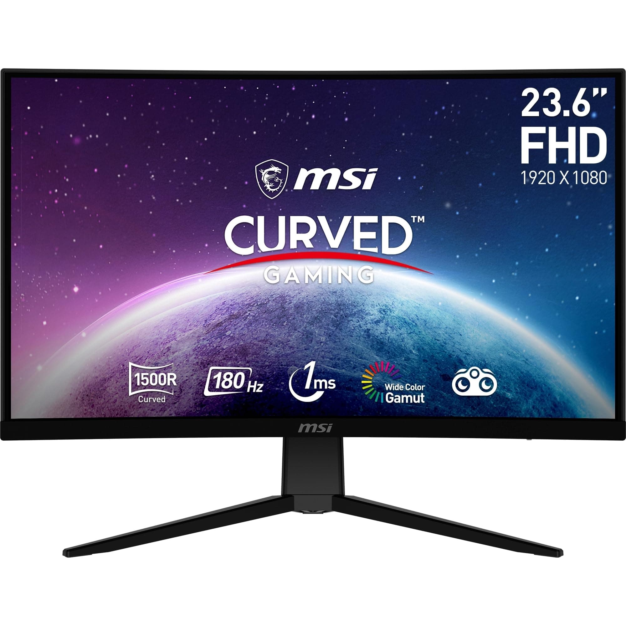 MSI G2422C Monitor Gaming 23,6" FHD - Pannello VA (1920x1080) 1500R, 180Hz / 1ms, Adaptive Sync - DP 1.2a, HDMI 2.0b CEC