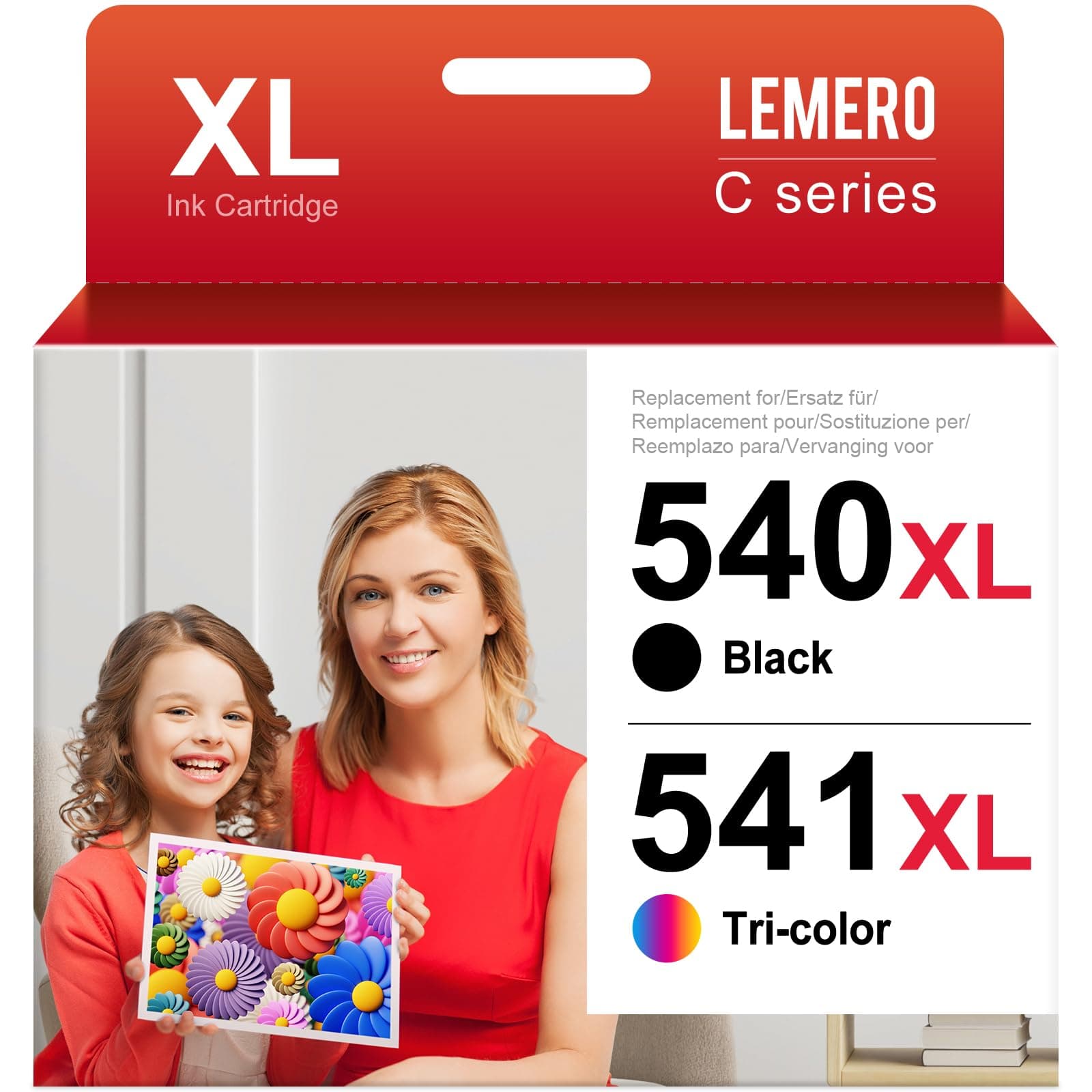 Lemero 540XL 541XL Cartuchos Compatible para Tinta Canon 540 541 XL PG-540 CL-541 para Canon Pixma MG3650S MG3650 MG3600 TS5150 TS5151 MG3150 MG3250 MX475 Impresora (Negro y Color)