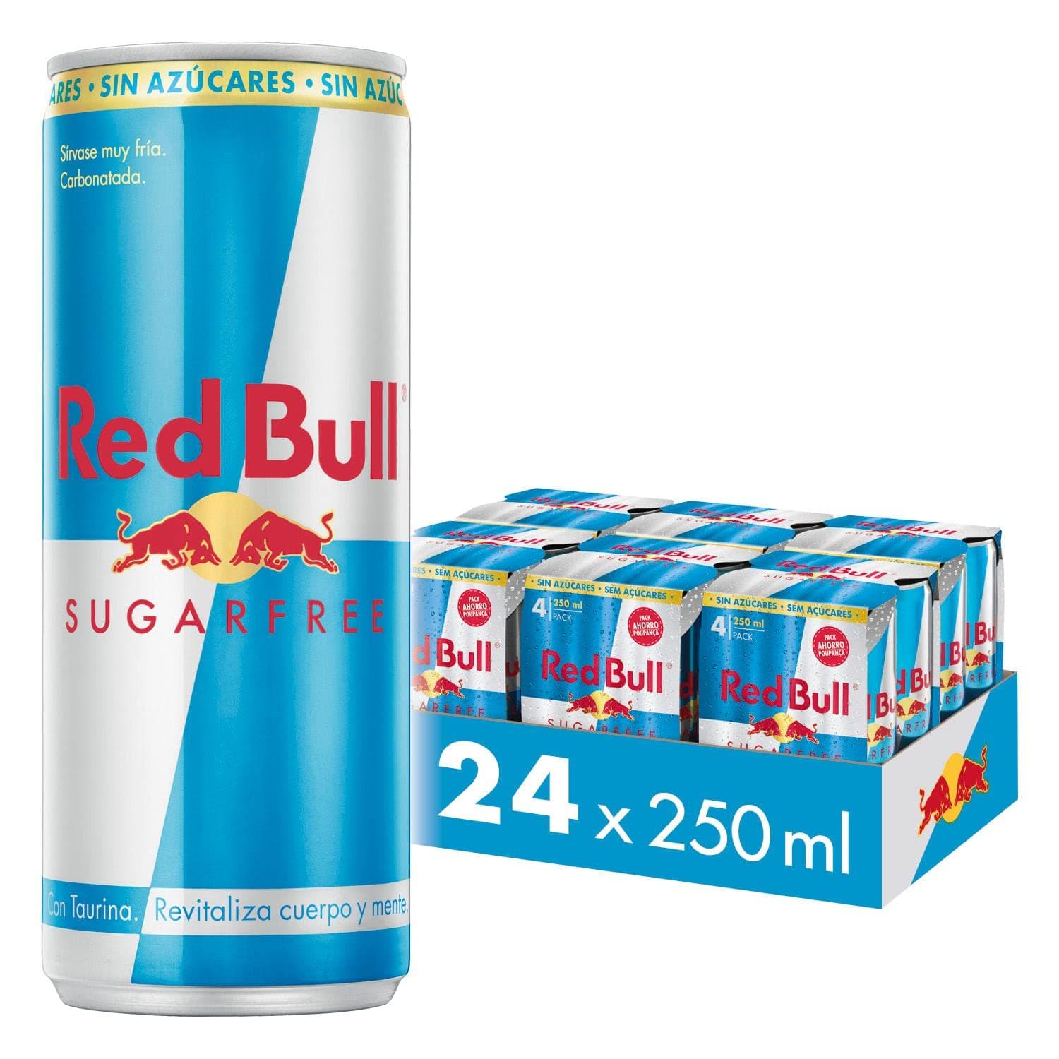 Red Bull Bebida Energética Sugarfree, Sin Azúcar, 24 x 250ml
