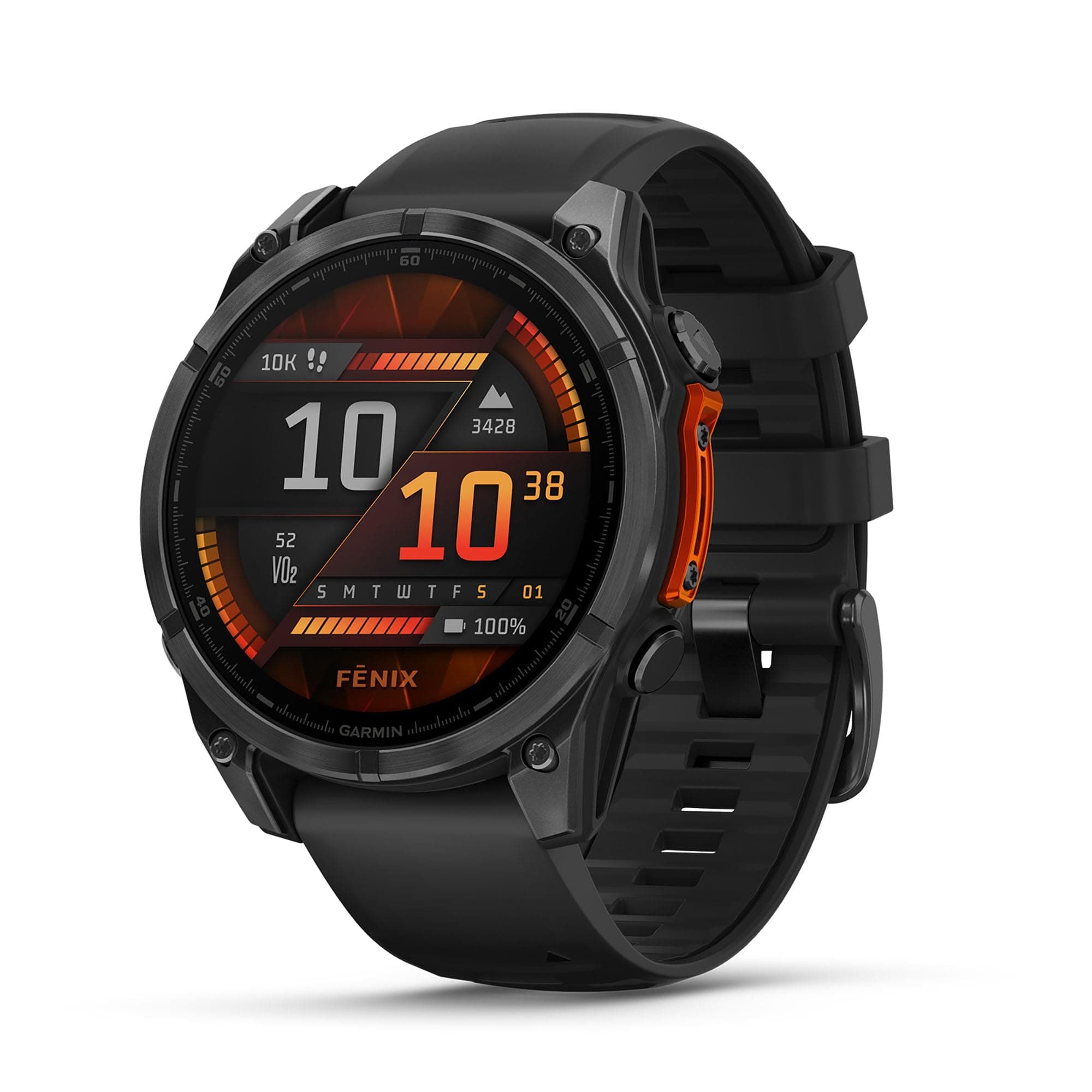 Garmin fēnix® 8 – Montre GPS Multisports AMOLED - Gray avec Bracelet en Silicone Noir – Boîtier 47 mm