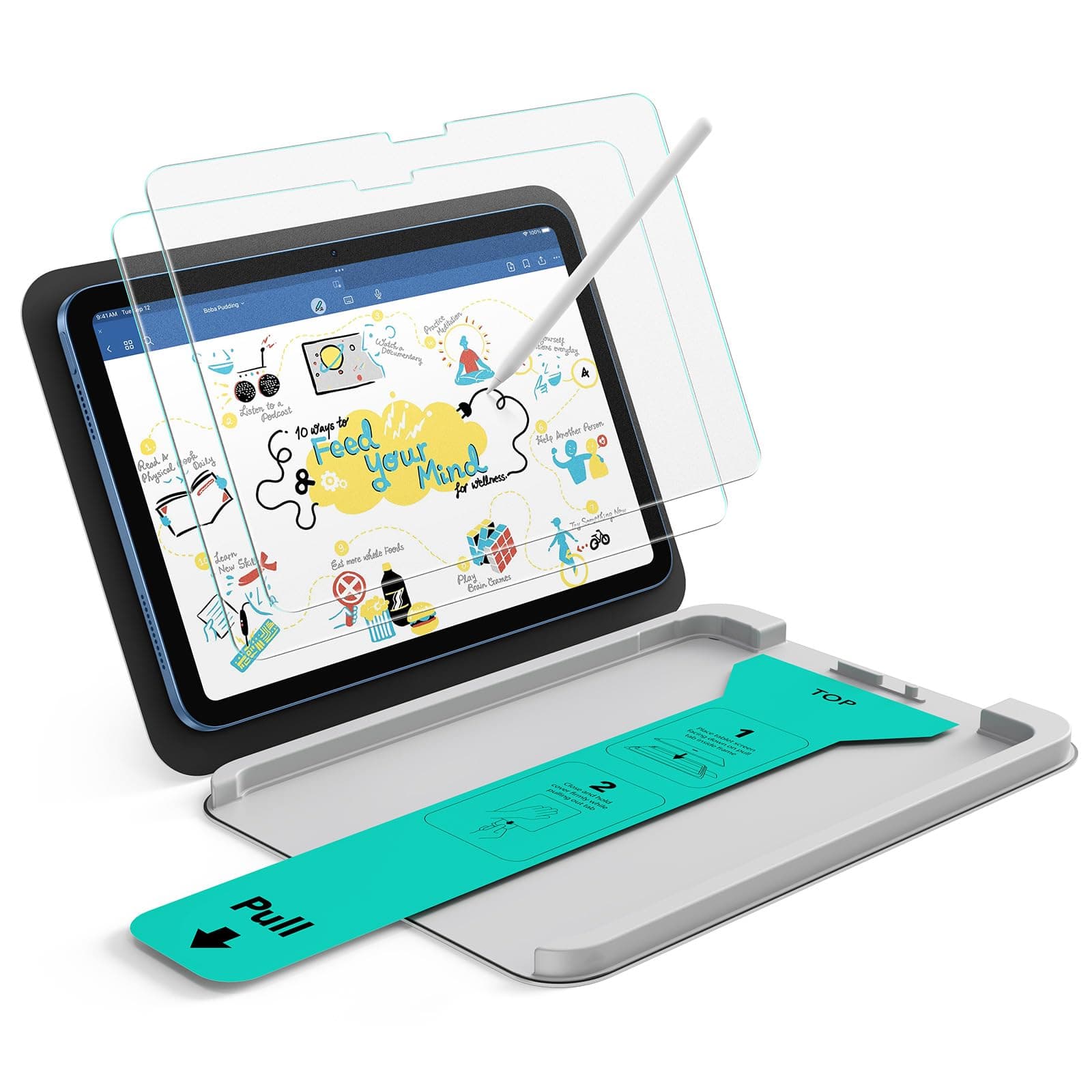 ESR 2 Stück Paper-Feel Schutzfolie für iPad 11. /10. Generation A16/A14 (2025/2022), Schreiben und Zeichnen wie auf Papier, 9H Panzer Schutz Glas, Matt Schreibfolie mit UltraFit Ablage, Blendschutz