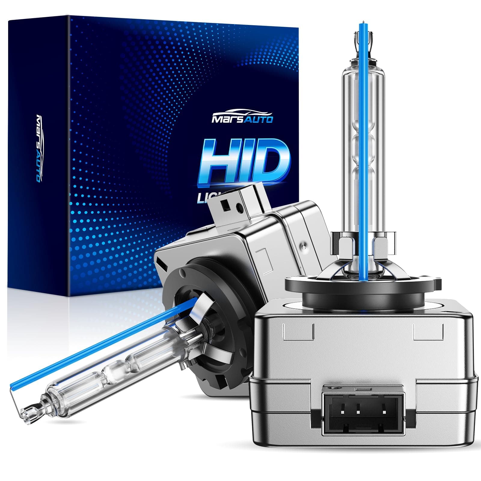 Marsauto D1S Xenon Ampoules, 35W 6000K 800% Distance d'éclairage, Ampoule Xenon D1S HID Bulbs 2pcs