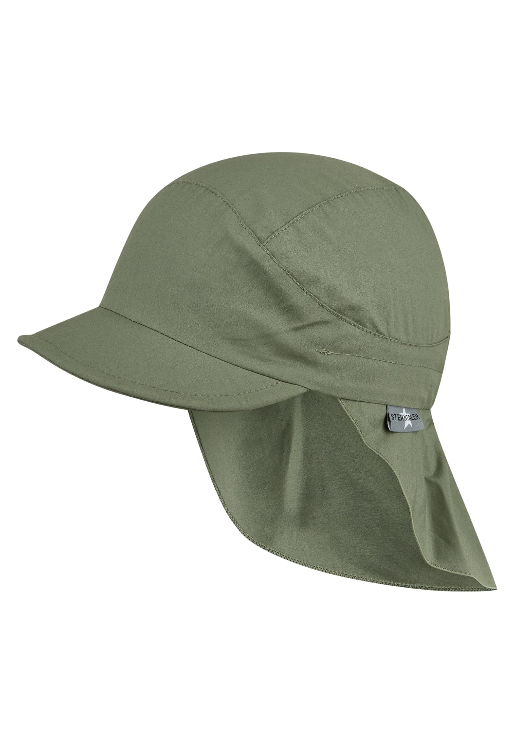 Sterntaler Schirmmütze Nacken Basic - Unisex Baby- und Kinder Mütze mit Nackenschutz Ohrenklappen und Bindeband - UV-Schutz 50+ Hut aus Popeline (Bio) - Sommer Kopfbedeckung - eisgrün - Eisgrün