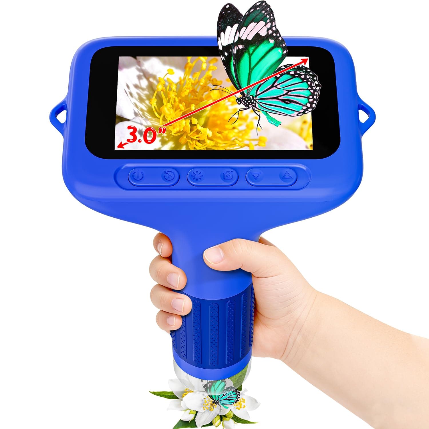 Microscopio Digital para niños, SKYBASIC Zoom de 1000x, minicámara con Pantalla de 3 Pulgadas,Un Juguete de Regalo de cumpleaños Ideal para niños y niñas de 6 a 12 años (Azul)