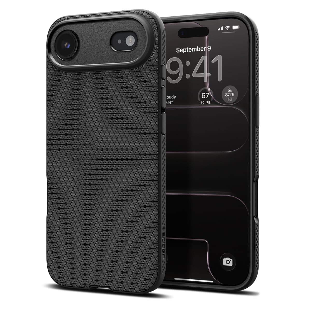 Spigen iPhone Air Hülle [rutschfest] [DURCHDACHTE Details] Liquid Air Case Slim TPU mit Truss-Design, Militärgeprüfter Schutz, Sound Tunnel Technologie Handyhülle –Matte Black