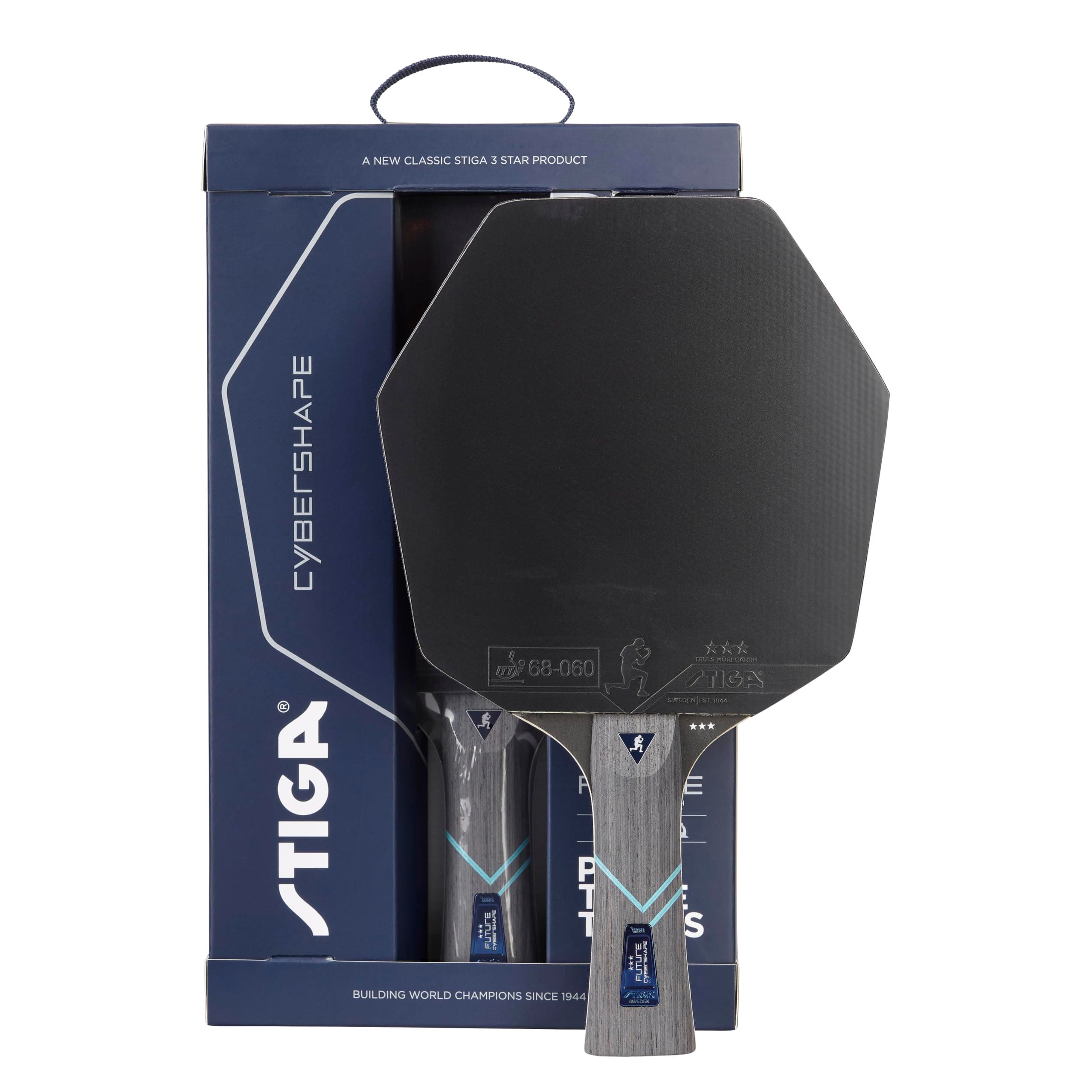 STIGA Raquette de Ping-Pong Cybershape Future by Truls Möregårdh, Raquette de Tennis de Table 3 étoiles Révolutionnaire de Forme Hexagonale