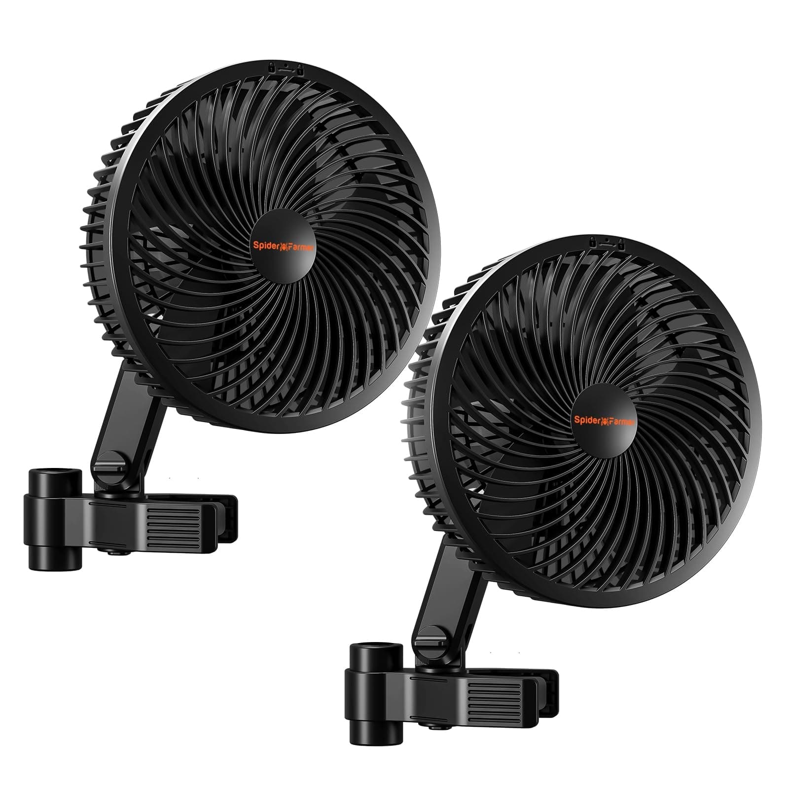 SPIDER FARMER Ventilador de cultivo clip, motor EC, 10 velocidades, clase de protección IP-44 Ventilador de cultivo oscilante con clip 10W ventilador con clip tienda de cultivo, 2pcs
