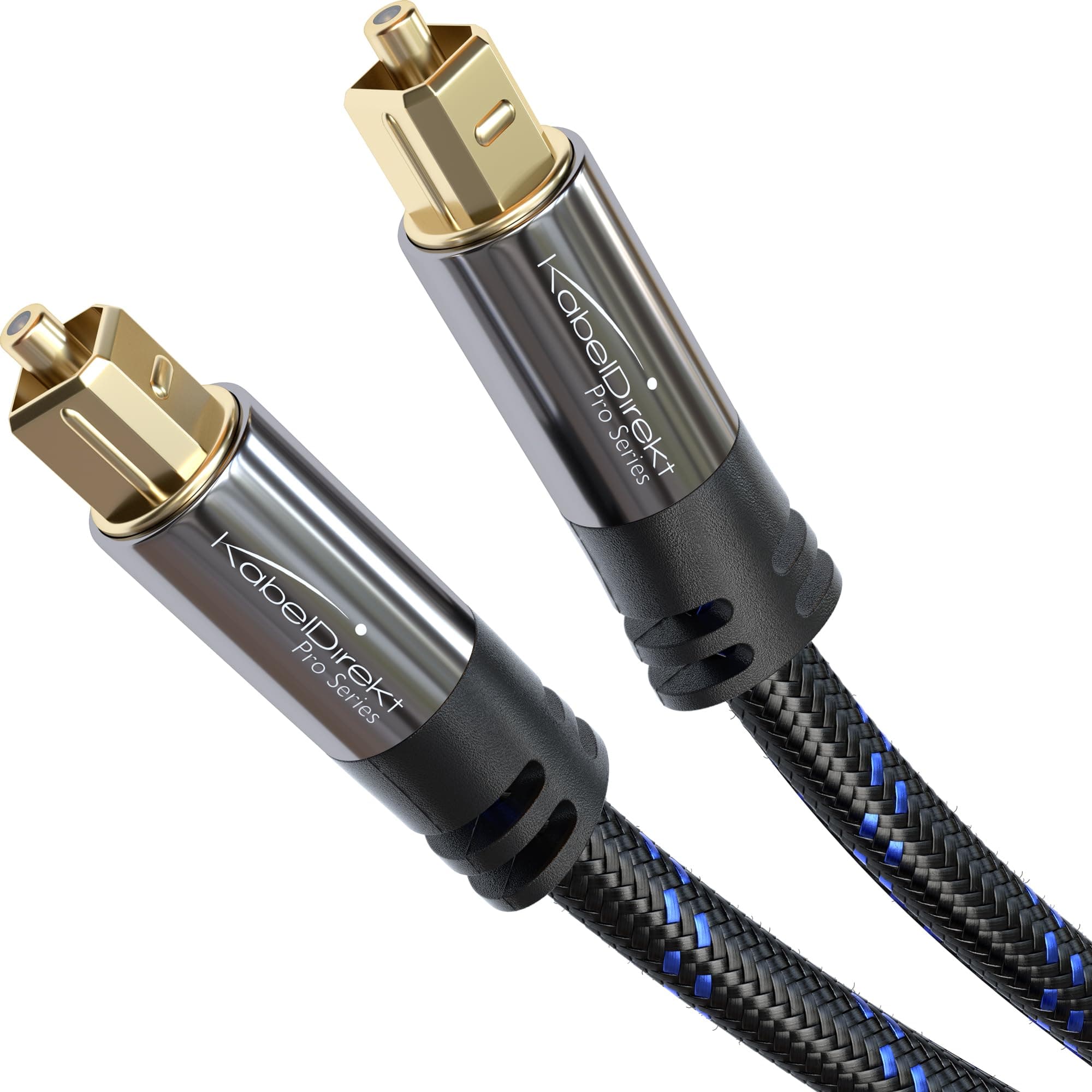 KabelDirekt – Cavo TOSLINK, cavo audio ottico con perdita di segnale dello 0% – 0,5 m – Fibra ottica (S/PDIF, soundbar, XBO/PS, intrecciato in Nylon)