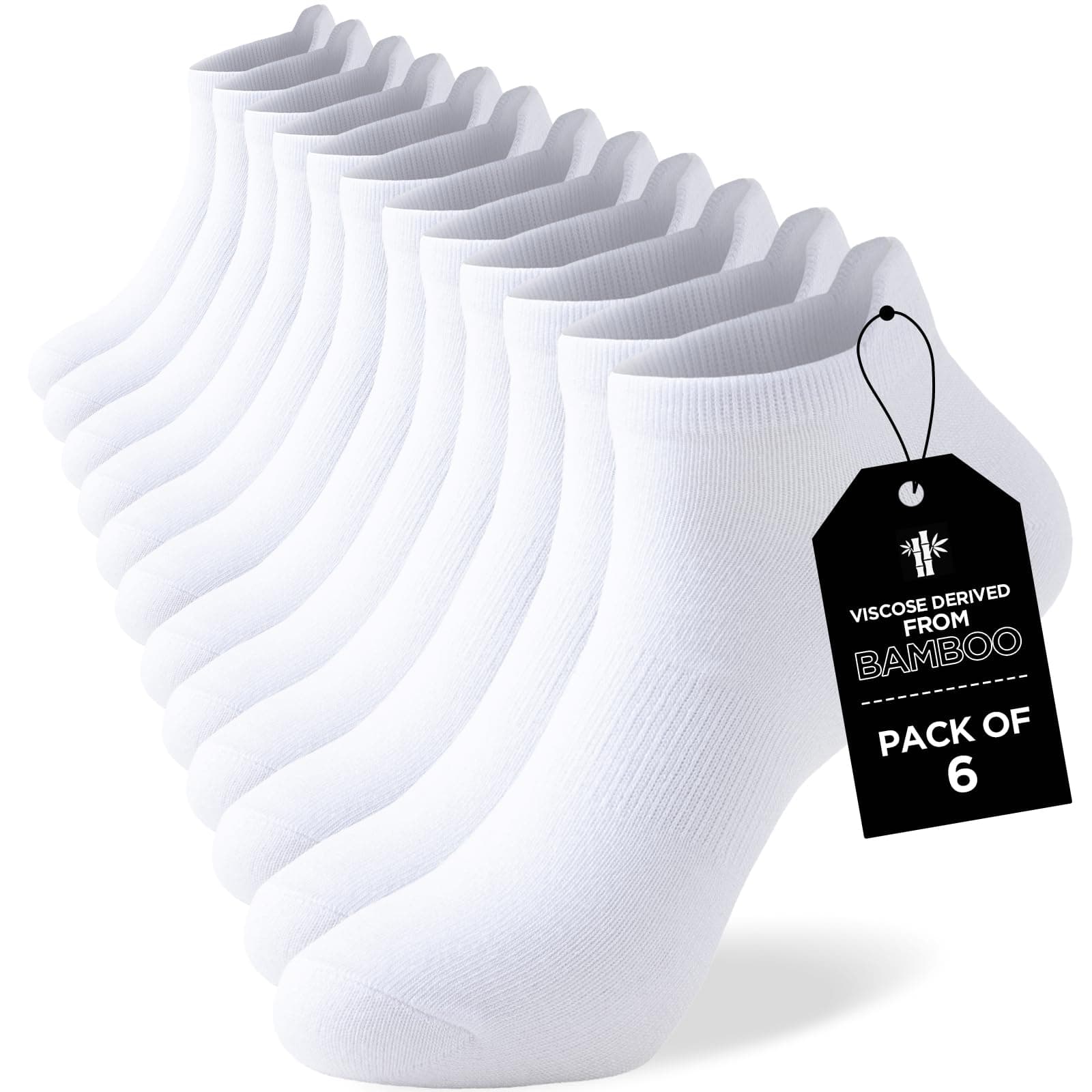 Niorasen Calzini in Bambù Uomo e Donna, 6 Paia, Calzini Corti, Estivi Traspiranti, da Lavoro, Sportivi alla Caviglia per Running e Ciclismo, Antibatterici, Anti-odore e Anti-sudore