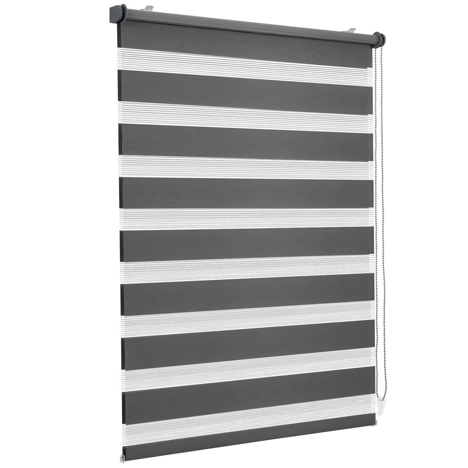 Sekey Doppelrollo Klemmfix ohne Bohren für Fenster, Doppelrollo 70 cm breit, Duo Rollo Jalousie Sonnenschutz, 70x100cm, Dunkelgrau