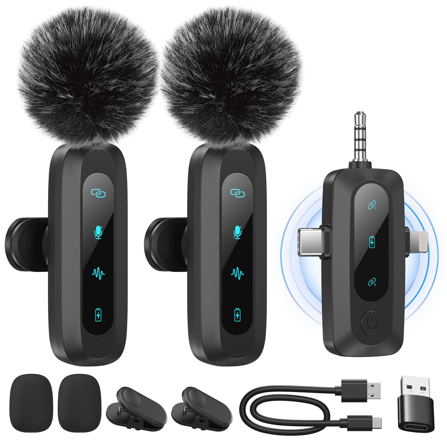 WARM BOX Micro Cravate Compatible iPhone/Android/PC,Plug & Play | Réduction De Bruit,30M Portée,Micro Telephone Pour TikTok & Vlogs & YouTube