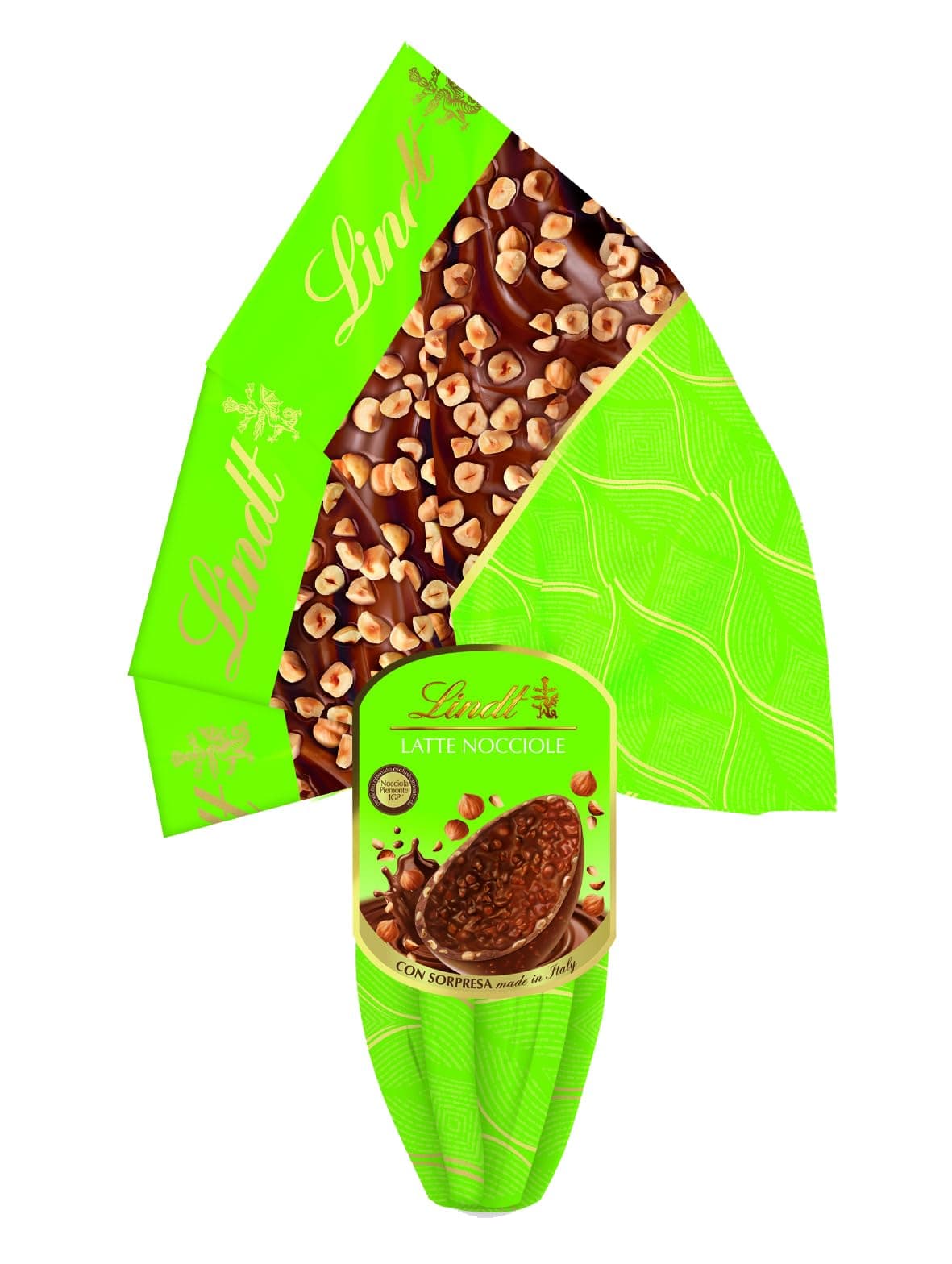 Lindt Uova di Pasqua 2026 Cioccolato Nocciolatte, Uovo al Cioccolato al Latte con Nocciole Piemonte IGP, con Sorpresa, 320g