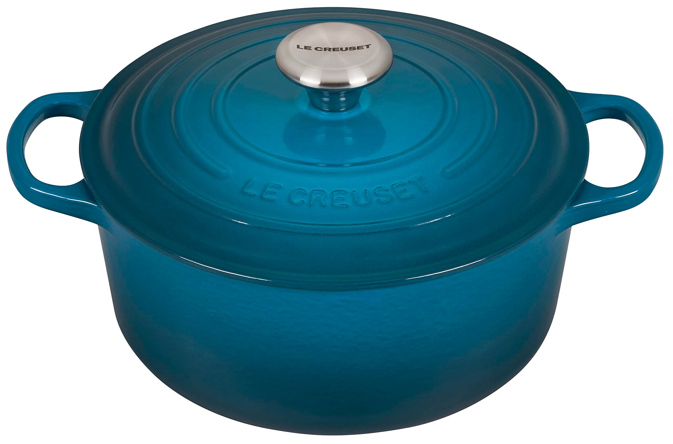 Le Creuset Signature Gusseisen-Bräter mit Deckel, Ø 24 cm, Rund, Für alle Herdarten und Induktion geeignet, Volumen: 4,2 l, 4,305 kg, Deep Teal, 21177246422430