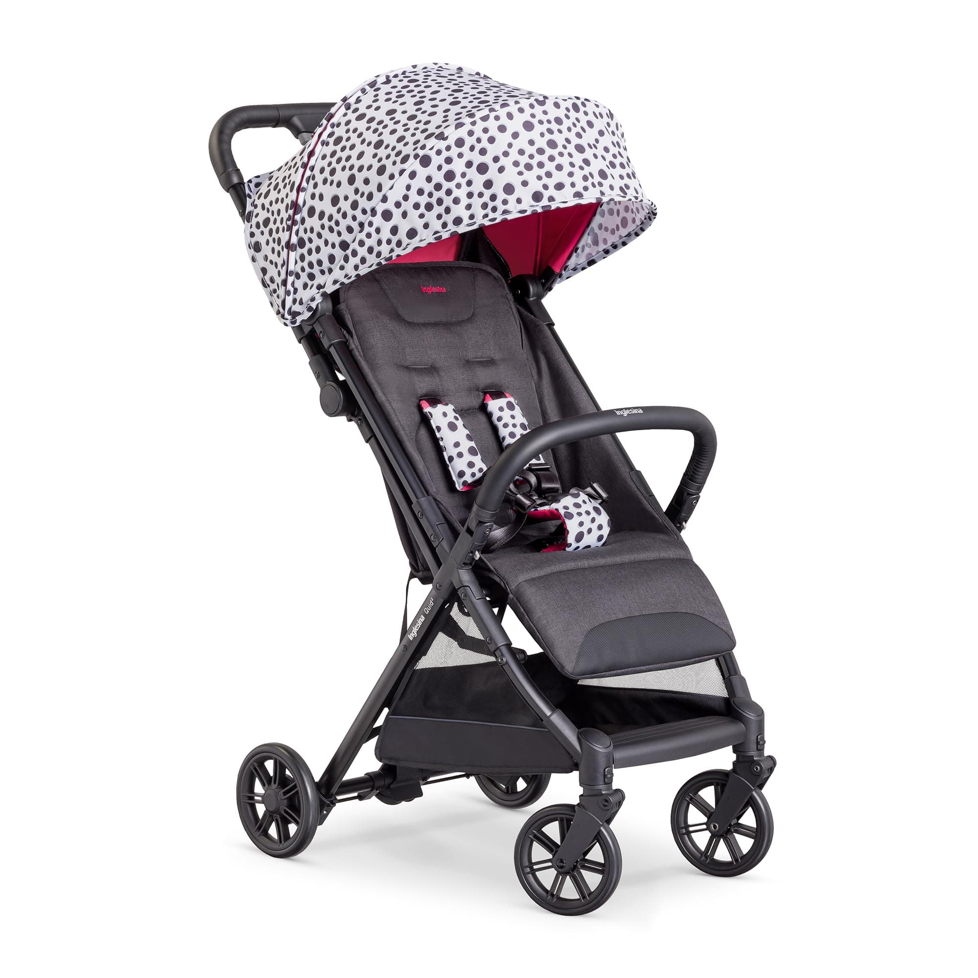 Inglesina Passeggino leggero Quid 2, Bianco (Polka Dots White), fino a 22kg, Compatto, Ottimo per Aereo