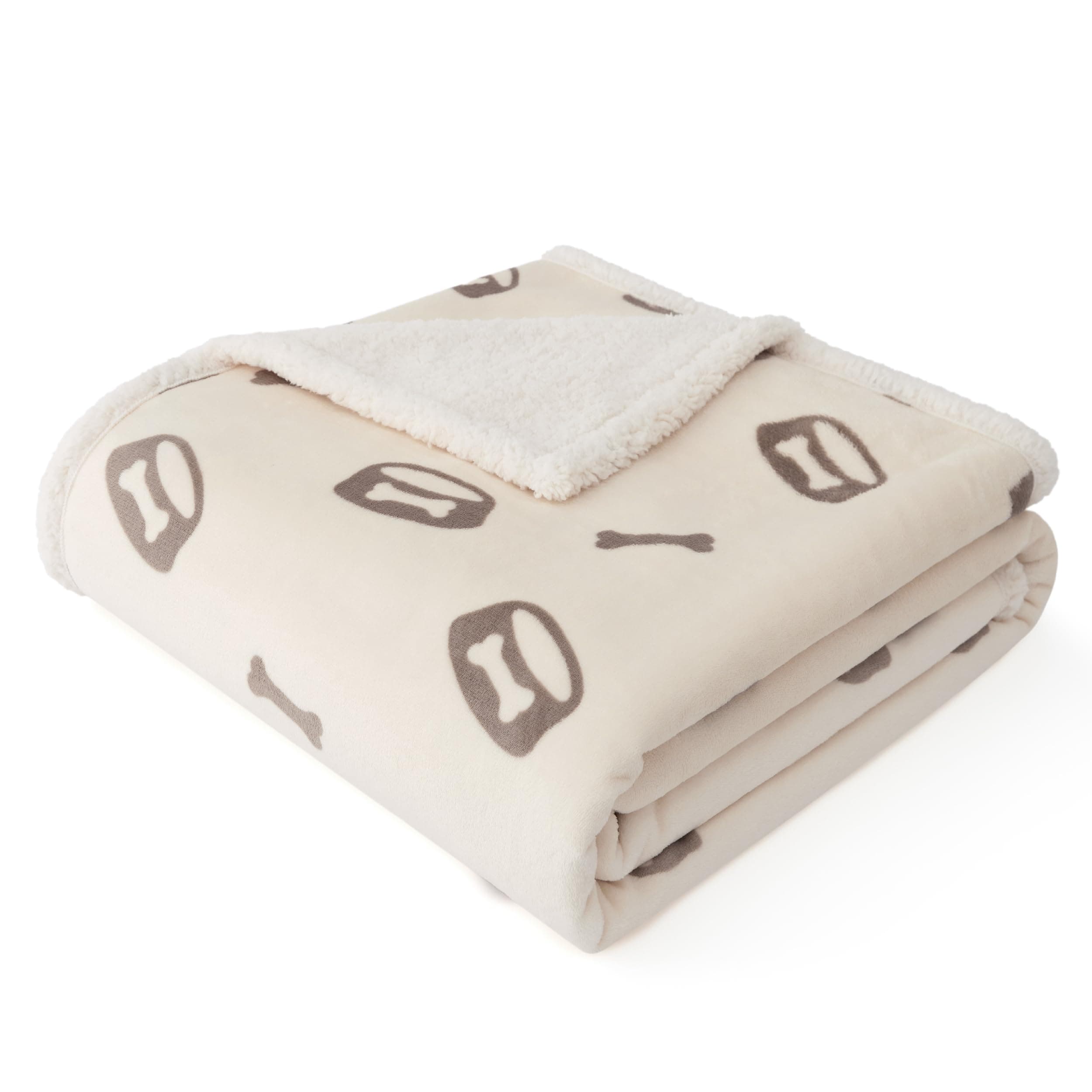 BEDSURE wasserdichte Hundedecke mittelgroße Hunde - 102x76cm Hundedecke waschbar, Decke Hund aus Sherpa Fleece, Katzendecke flauschig und weich, Creme