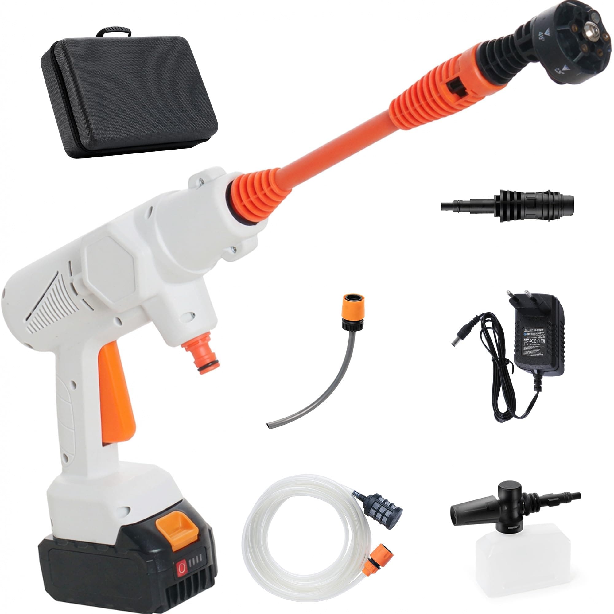 Kalopsia Idropulitrice Portatile a Batteria:Potente Pressione 1400 PSI Con Spruzzatore 6 in 1 Multifunzione Leggera Wireless 21V 4.0Ah Per Auto Giardino Casa - Adatto Per Outdoor Famiglie