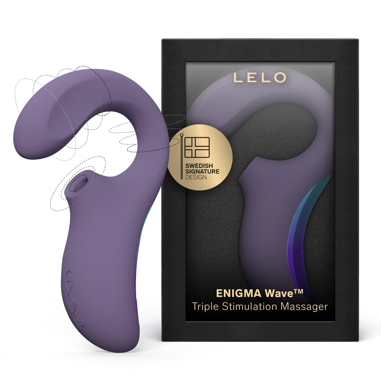 LELO ENIGMA Wave Vibromasseur à Stimulation Triple, Vibromasseurs Feminin Clitoridien Doté de la Technologie WaveMotion et de 8 Modes de Vibrations, Purple