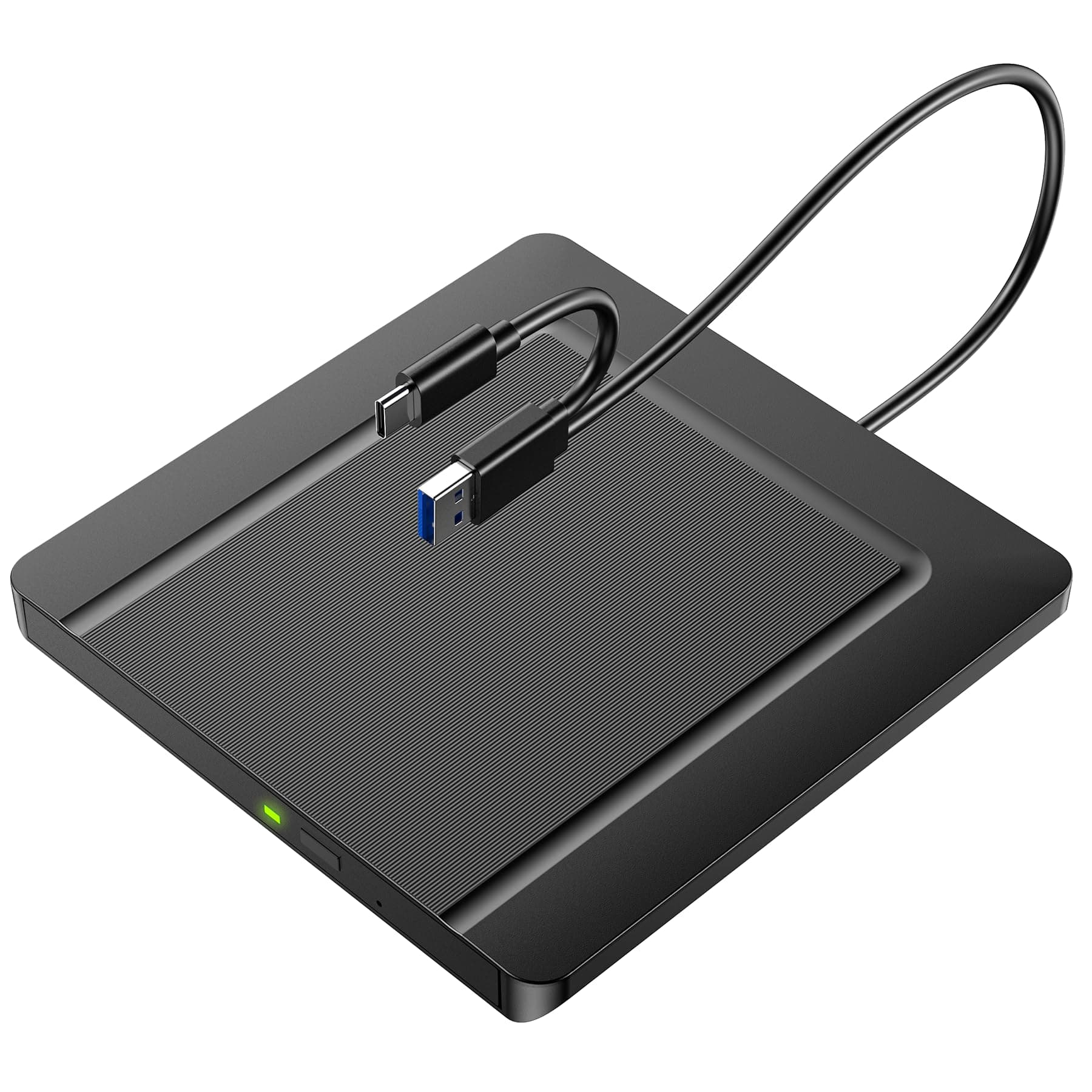 Unidad Externa de CD DVD CD/DVD Externa USB 3.0 y USB-C, grabadora de CD DVD +/-RW ROM Optical External DVD Drive para Ordenador portátil, PC, Escritorio, MacBook, Windows 11/10/8/7/XP/Linux/MacOS