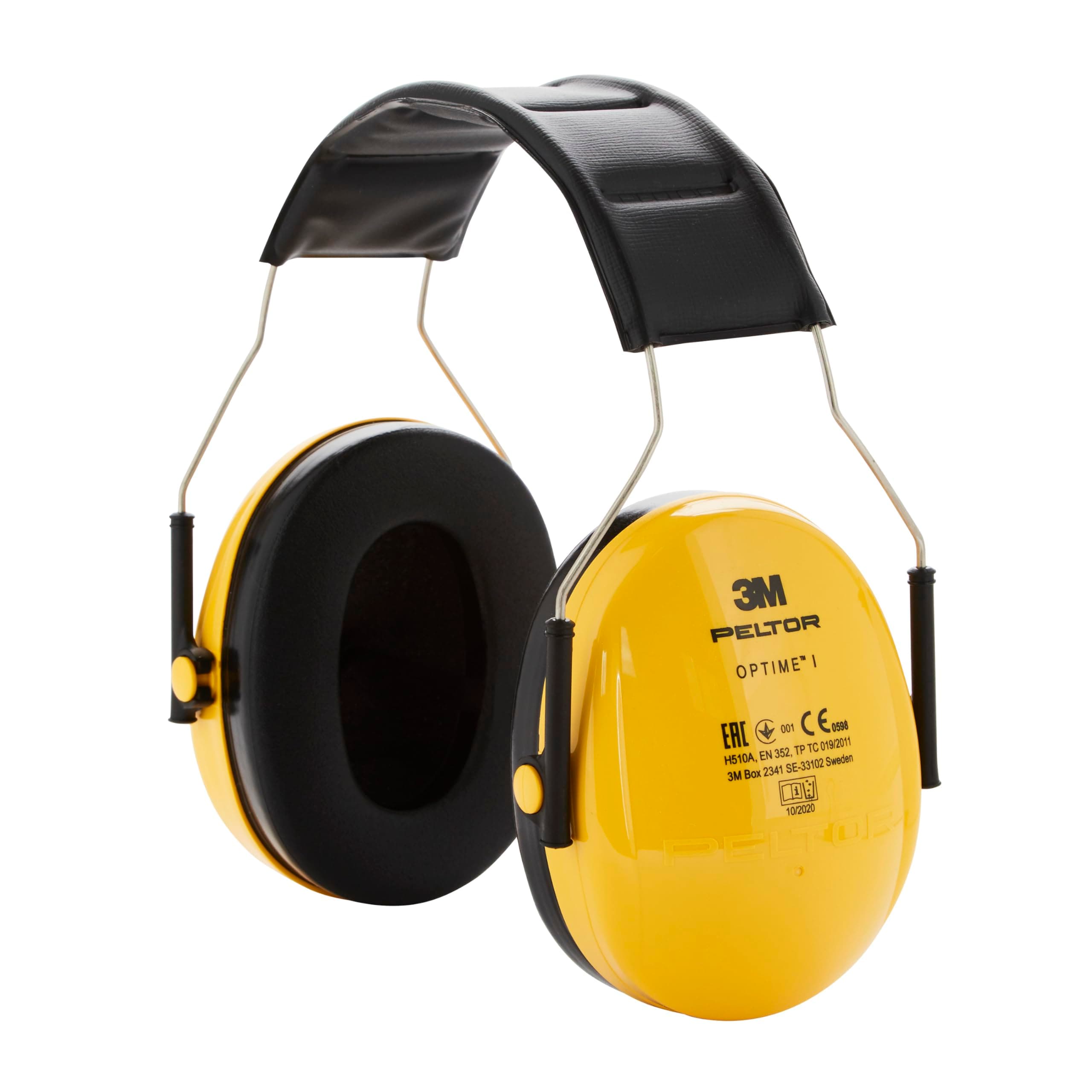 3M Peltor Optime I Ohrenschützer H510A, leichter Gehörschutz mit weichen Kissen, Gehörschutz gegen Geräuschpegel im Bereich von 87-98 dB (SNR 27dB), gelb, 1er Pack (Verpackung kann variieren), 25