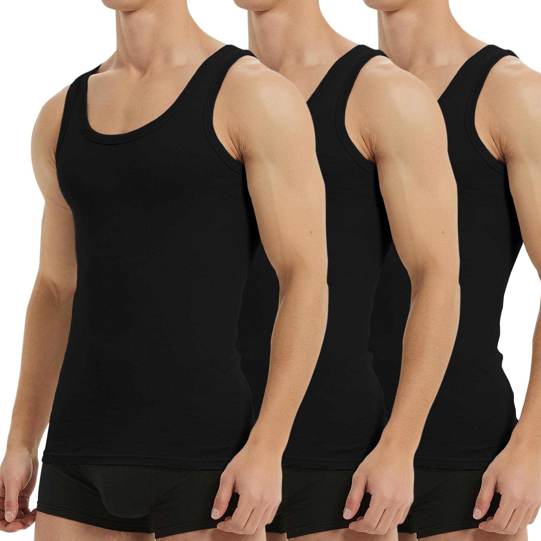 Falechay Canottiera Uomo Pacco da 5 100% Cotone Elasticizzato Fitness Canottiera Sportiva