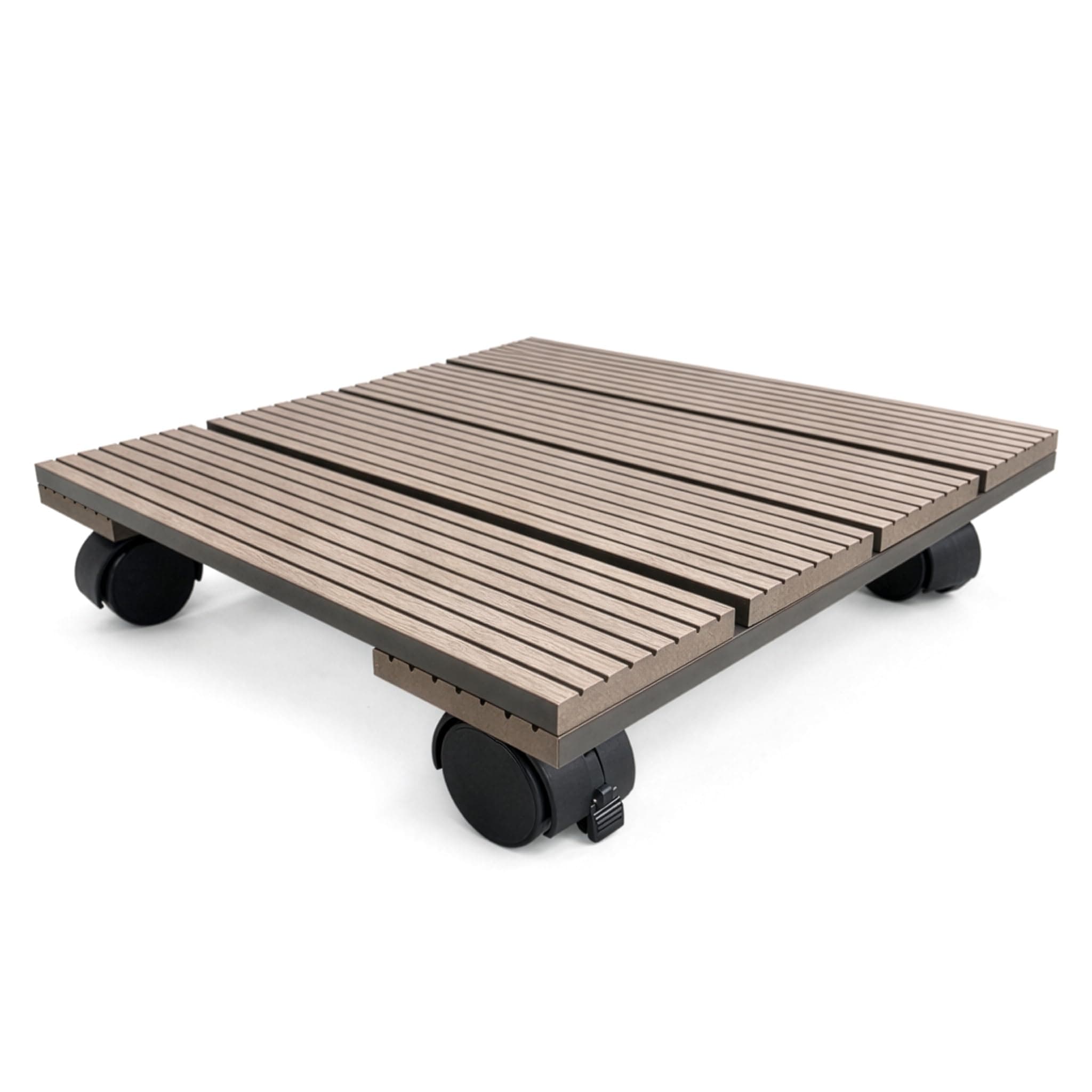 Floordirekt Pflanzenroller für Innenbereich - Blumenroller aus WPC - Kübelroller - Tragkraft 80kg