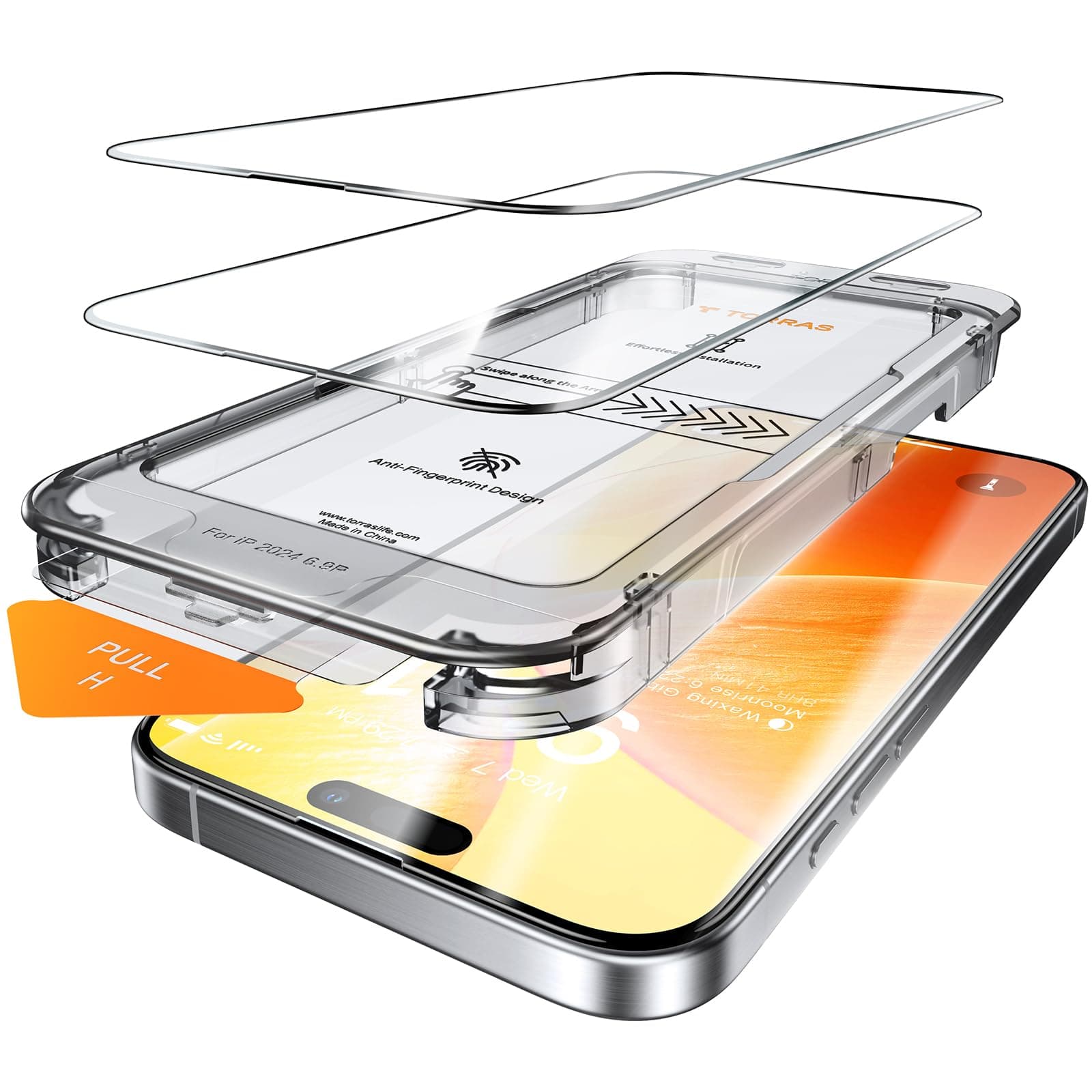 TORRAS für iPhone 16 für Panzerglas [TOP Bruchsicherheit] Schutzfolie für iPhone 16 Folie 9H Glas Full Screen [Einfache Installation] Anti-Fingerabdruck, 2 Stück