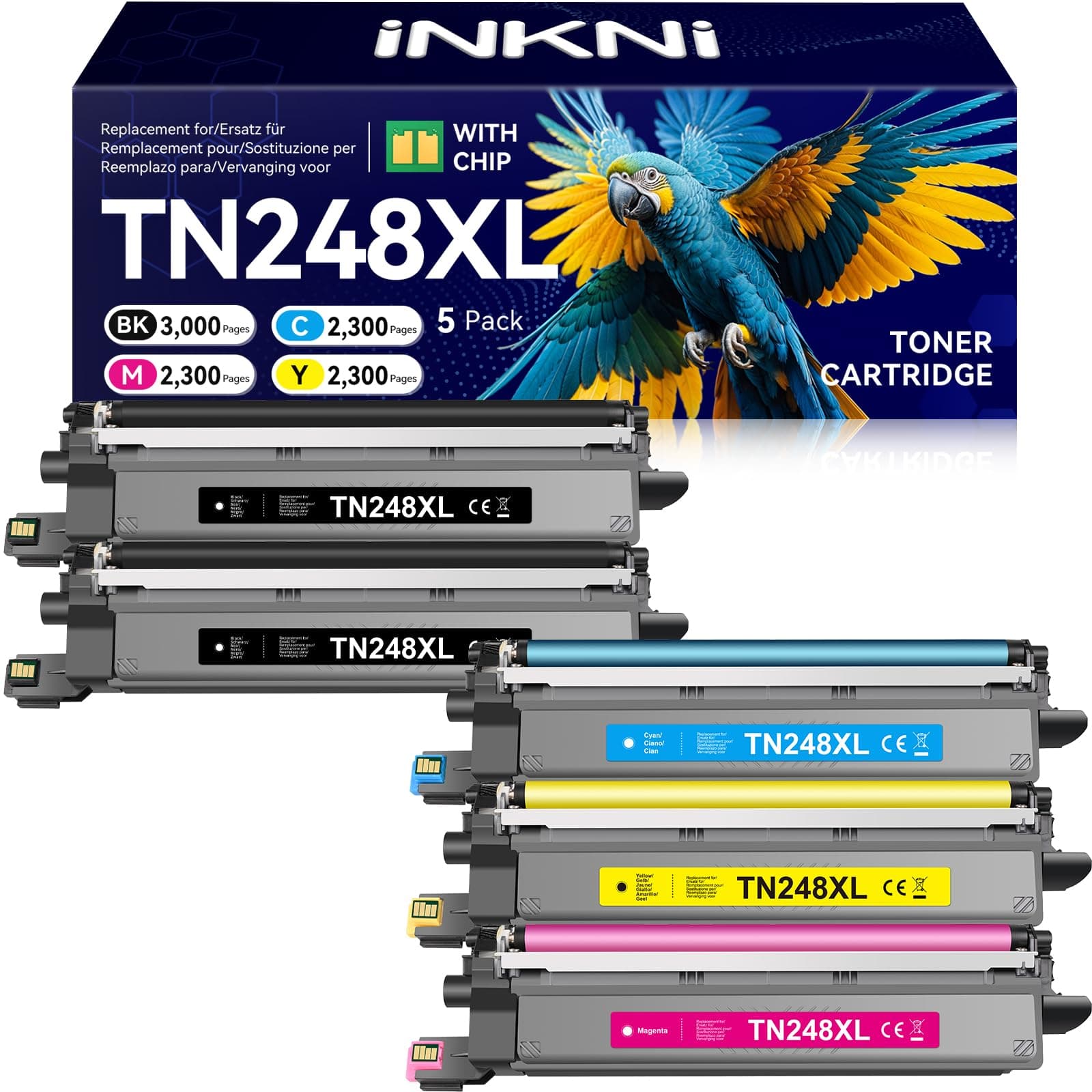 TN248XL 5-Pack DCP-L3560CDW Toner TN-248XL TN248 MFC-L3760CDW MFC-L3740CDWE | INKNI TN248XL Compatibles avec Brother MFC-L3760CDW Toner HL-L3220CWE MFC-L3740CDWE DCP-L3520CDWE DCP-L3560CDW MFC-L3740CDW