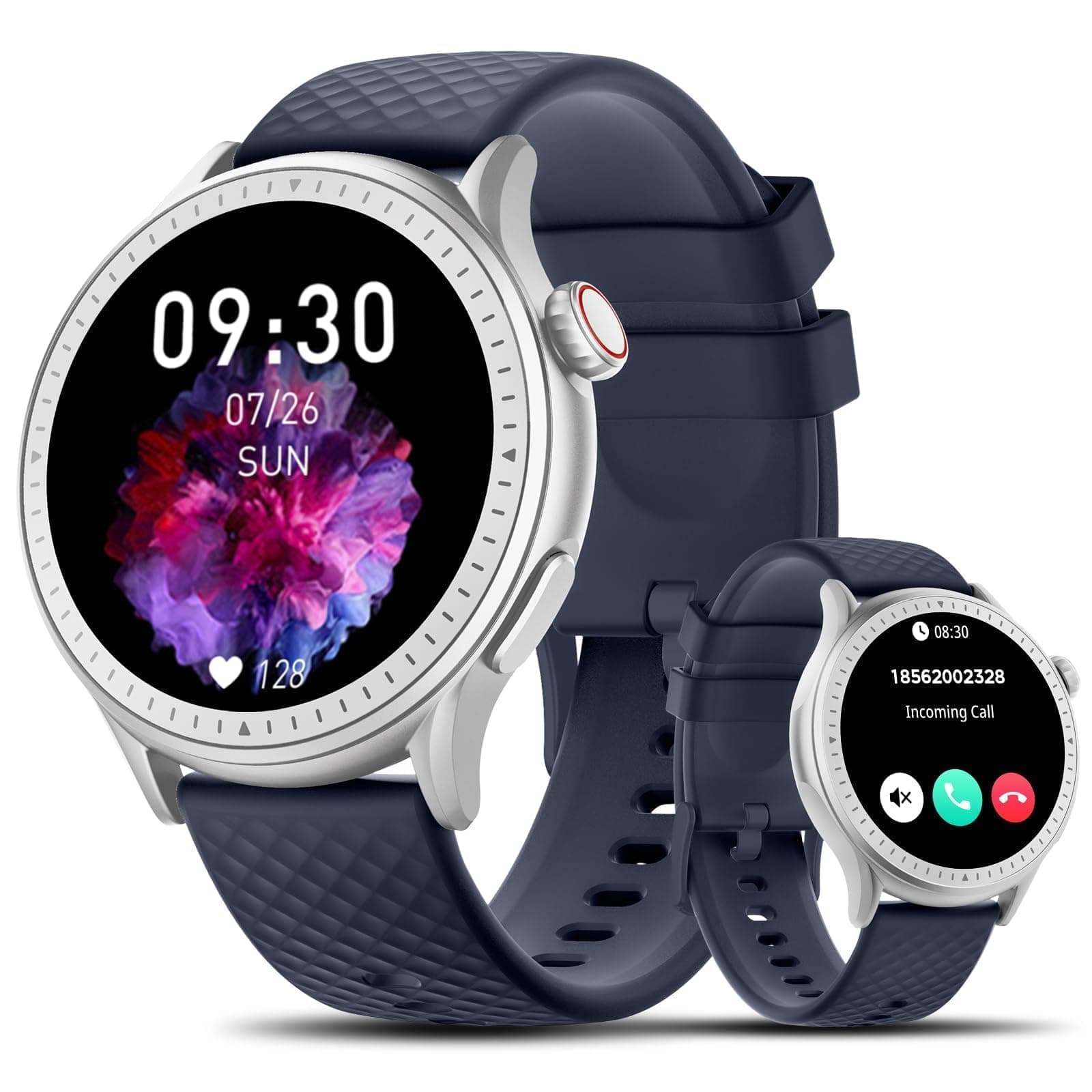 Reloj inteligente para mujeres y hombres, reloj inteligente HD con llamadas Bluetooth, podómetro con más de 120 modos deportivos, monitor de sueño, frecuencia cardíaca SpO2