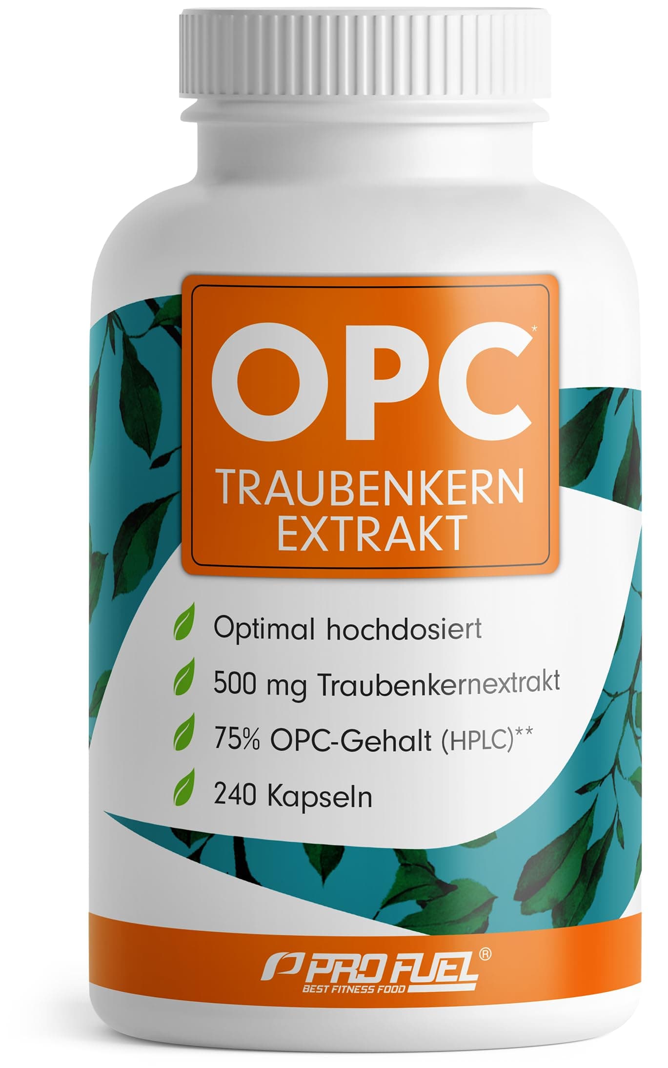 OPC Traubenkernextrakt - 240 OPC Kapseln mit 75% reinem O.P.C. je Kapsel - laborgeprüft (HPLC-Methode) mit Zertifikat: Echte 75% O.P.C.-Gehalt - 500 mg Traubenkernextrakt je Kapsel - 100% vegan