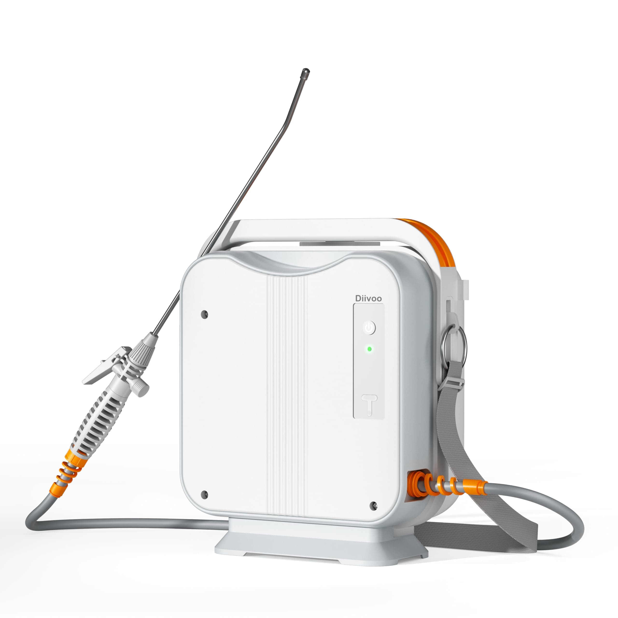 Diivoo Pulverizador Eléctrico de Jardín 5L, Boquilla Ajustable (Niebla/Chorro), Depósito Graduado,Correa Ajustable, Batería Recargable 2000mAh, Pulverizador a Presión Portátil para Plantas y Exterior