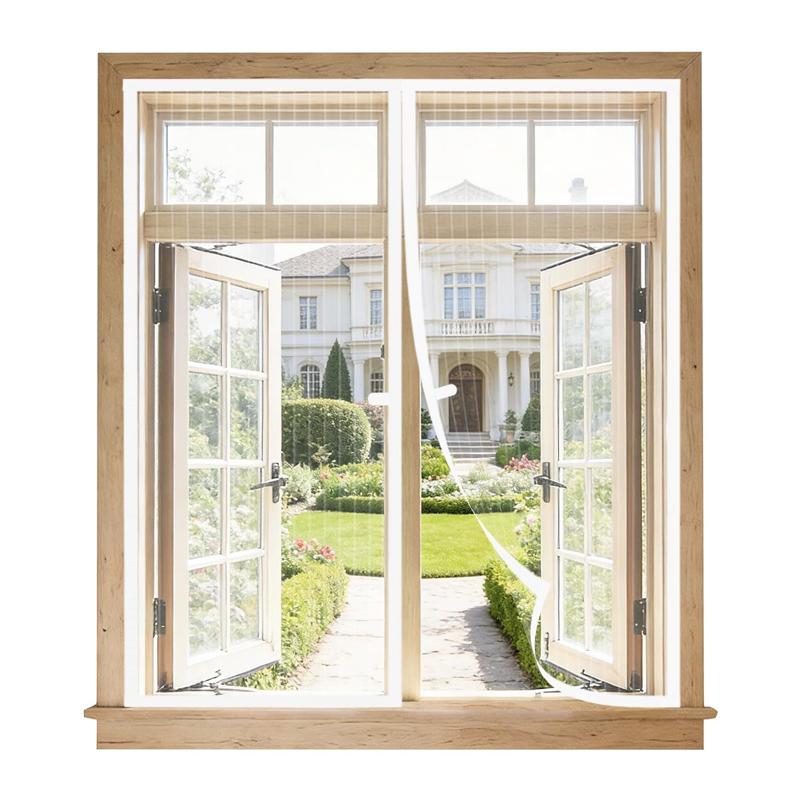 Moustiquaire Fenêtre Magnétique 90x120cm, Fermeture Automatique, Maille Ultra Fine Sans Perçage, Aimanté pour Fenêtres, Portes de Balcon et Baies Vitrées, Installation Facile, Blanc