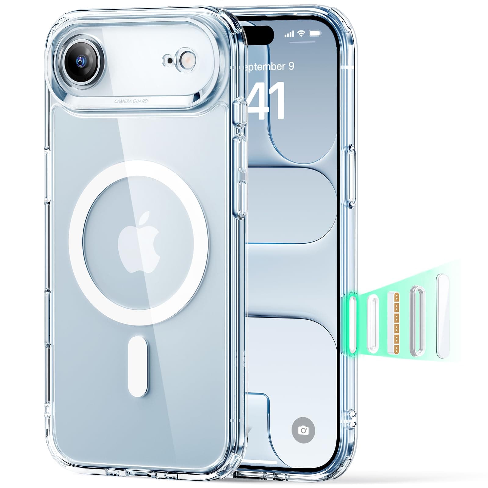 ESR für iPhone Air Hülle mit Kamerasteuerung Capture Button, Kompatibel mit Magsafe, Handyhülle für iPhone 17 Air Case, Anti-Vergilbung, Zertifizierter Militärschutz Starke Stoßfest, Klar