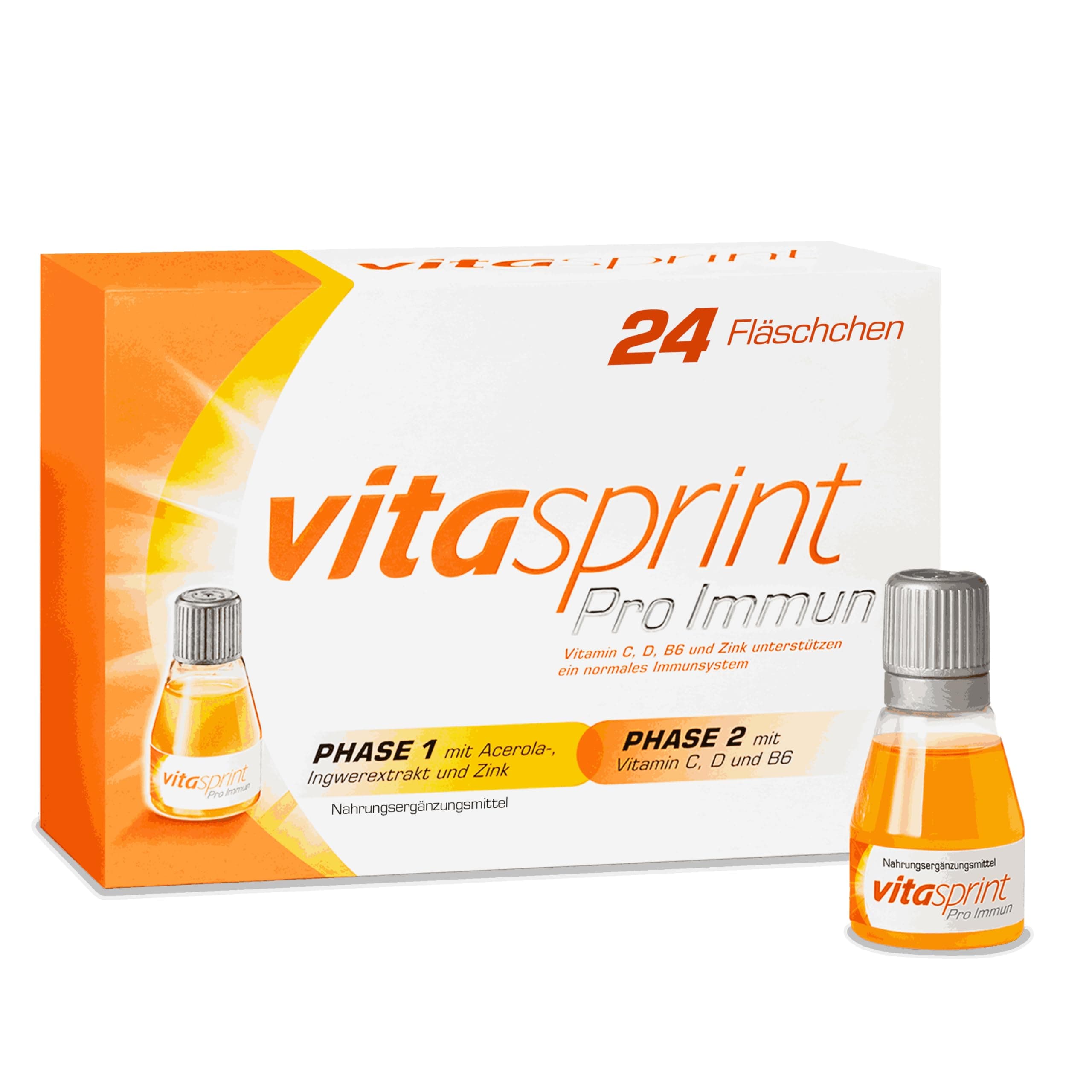 Immunsystem unterstützen - Vitasprint Pro Immun, 24 St. - Nahrungsergänzungsmittel mit Acerola-, Ingwer, Zink und Vitaminen zur Unterstützung der Abwehrkräfte*, für mehr Energie und weniger Müdigkeit