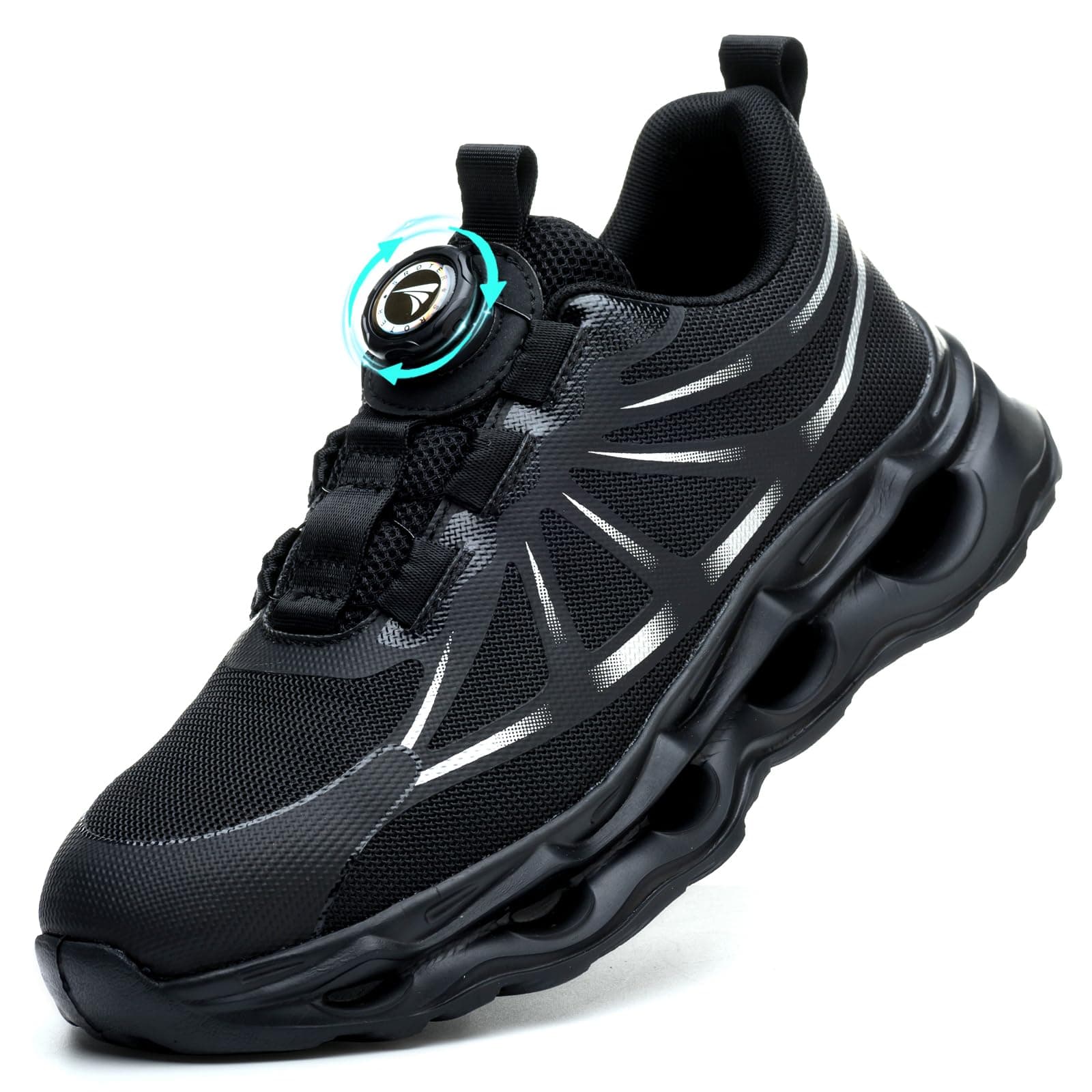 RASEARY Scarpe Antinfortunistiche Uomo Donna Antiscivolo Scarpe da Lavoro Leggere Scarpe da Cantiere con Punta in Acciaio Scarpe Sicurezza