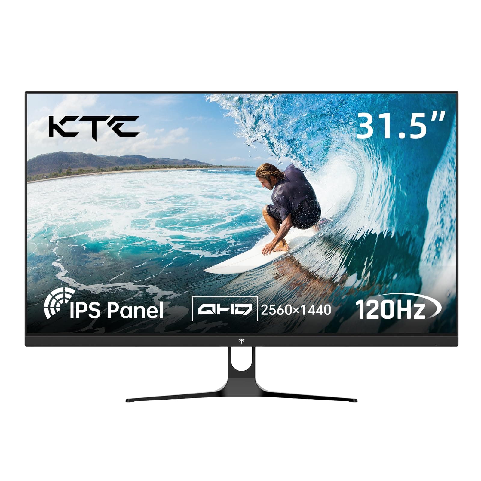 KTC Écran PC 32 Pouces QHD | 2K@120Hz (OC) | Blanc | Dalle IPS | ΔE＜2, 99% sRGB, 85% DCI-P3 | VESA 100×100 | Faible Lumière Bleue | HDR10 | HDMI, DP | Moniteur pour Bureau, Design, Étude et Loisirs