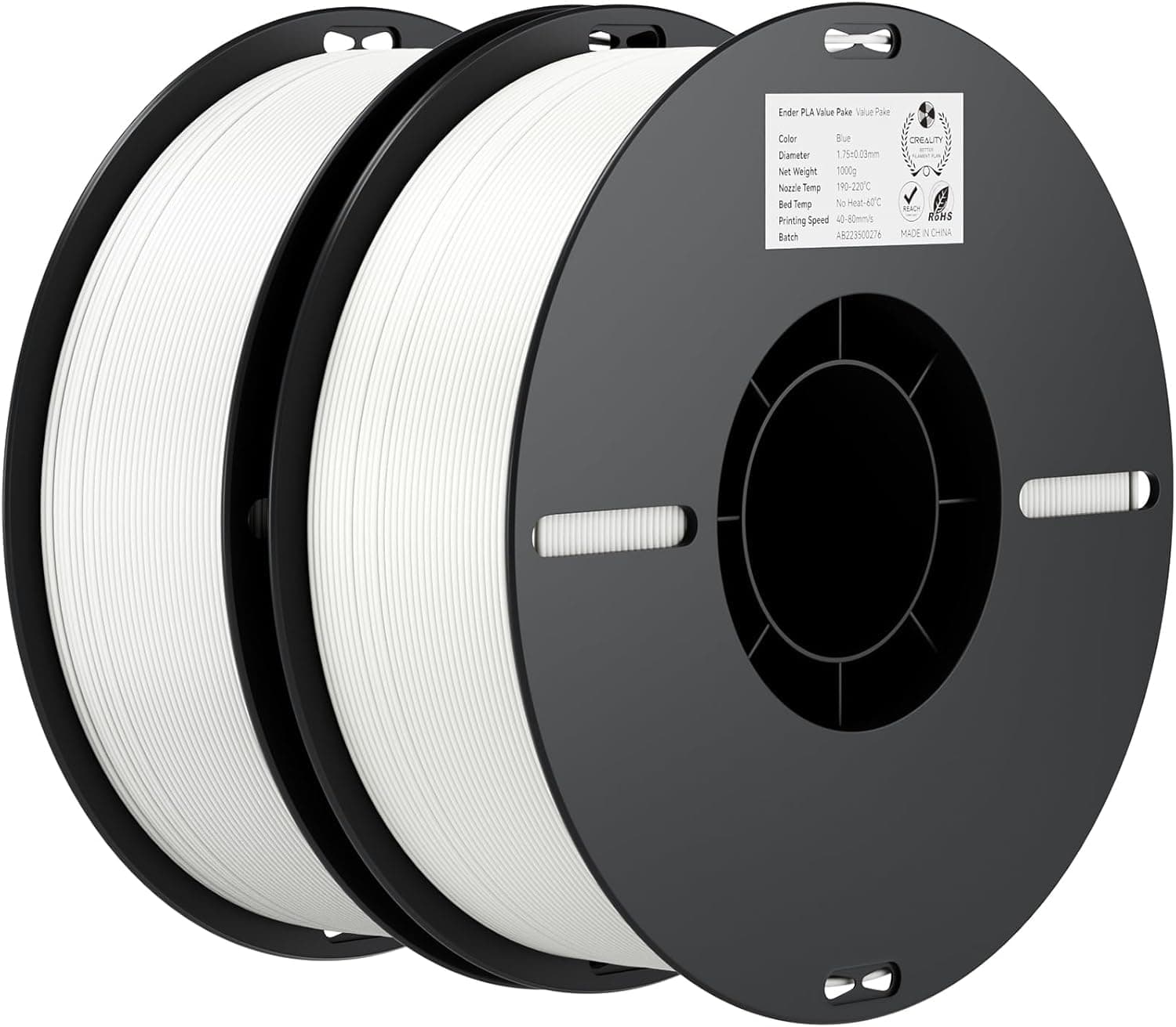 Creality Filamento PLA 1.75mm 2KG, Filamento para Impresora 3D Precisión Dimensional +/- 0.02mm, Carrete Filamento 3D, para Mayoría Impresoras 3D