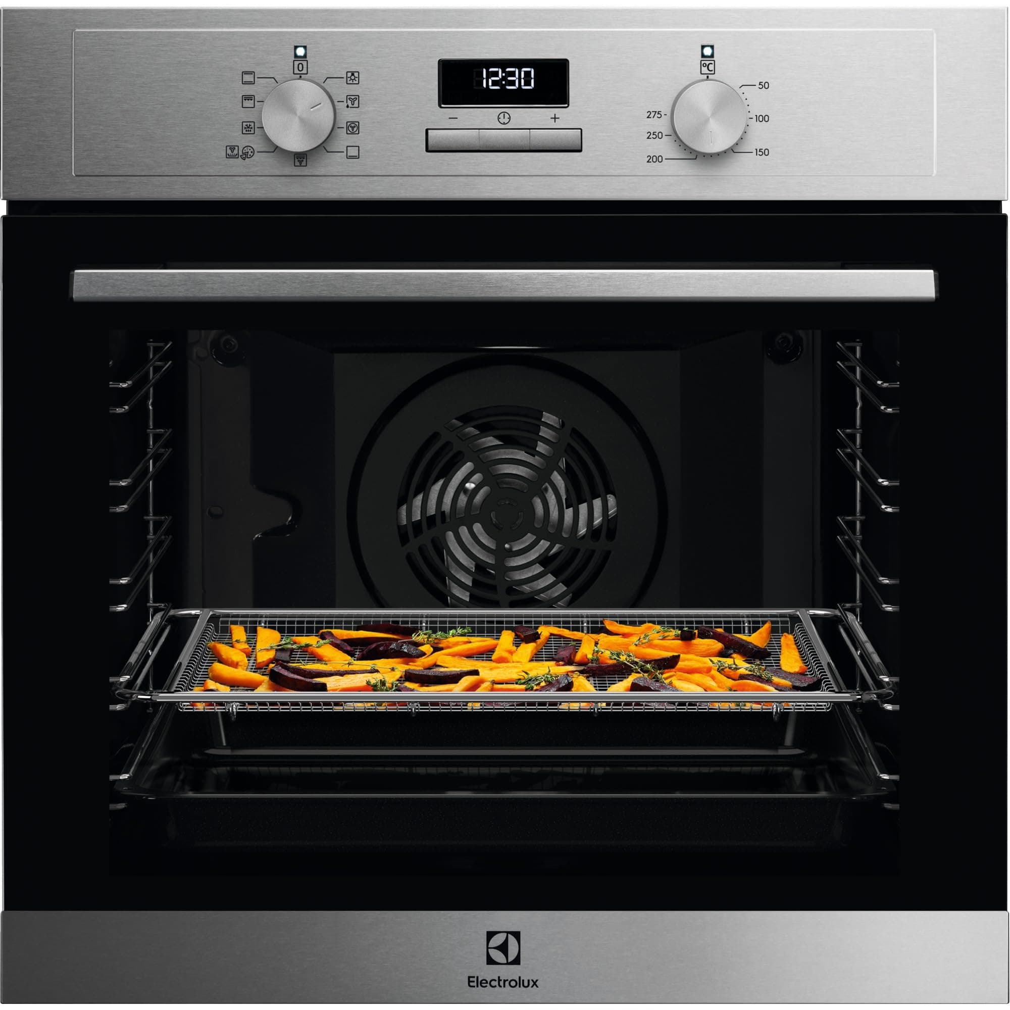 Electrolux Forno Multifunzione da Incasso EOM3H04X, Serie 300, 68L, Classe A, Ventilato, Grill, Pulizia a Vapore, Timer, Teglia XL, Acciaio Inox