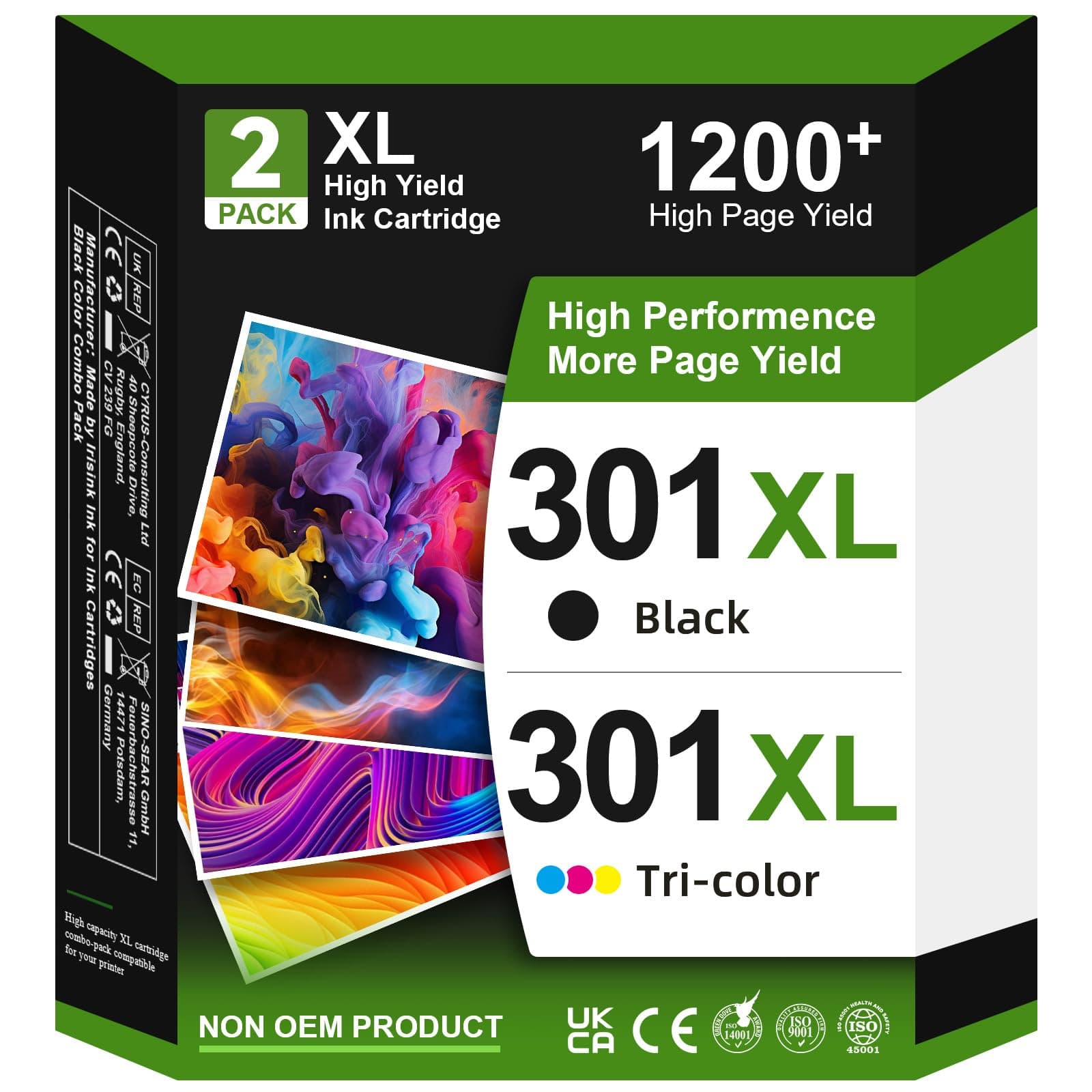 301XL Cartouches d'encre Remplacement pour Cartouche HP 301 Noir et Couleur pour Encre HP 301XL pour Envy 4500 4507 4520 5530 4502 DeskJet 1000 1050 2050 2510 3050 1510 OfficeJet 2620 4630 4632 2622