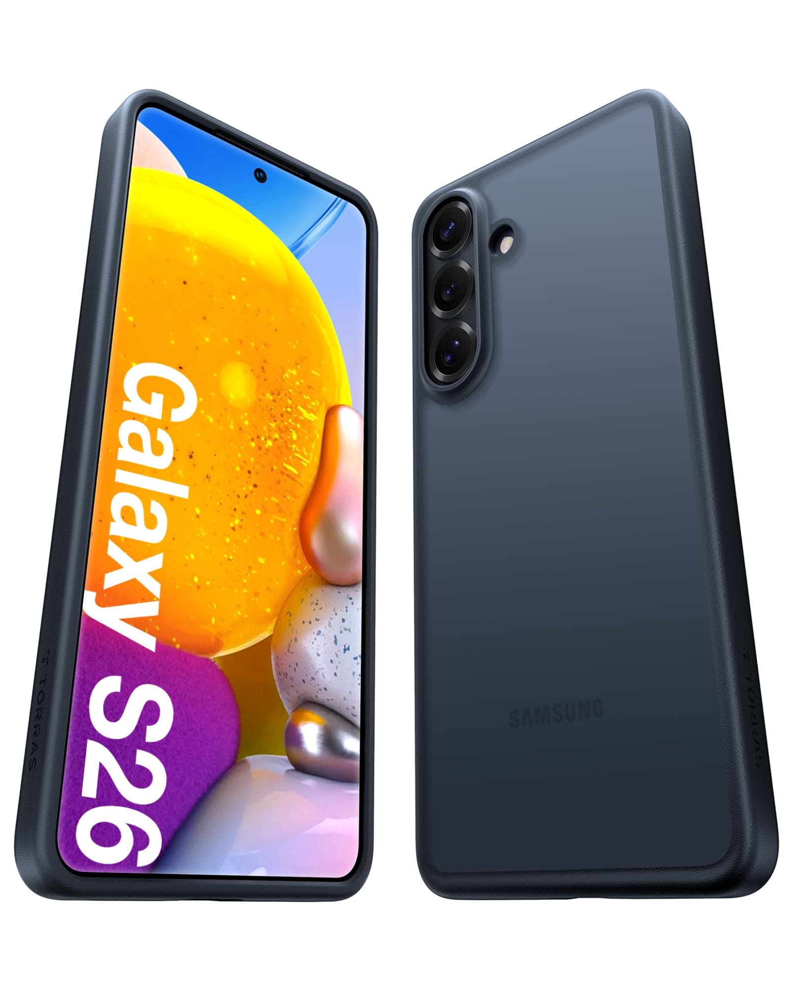 TORRAS für Samsung Galaxy S26 Hülle (TOP Militärschutz) mit 360°-Airbags Langlebige Handyhülle für Samsung S26 Case Stoßfest & Kratzfest Original Cover Matt & halbtransparent,Schwarz,Guardian Serie