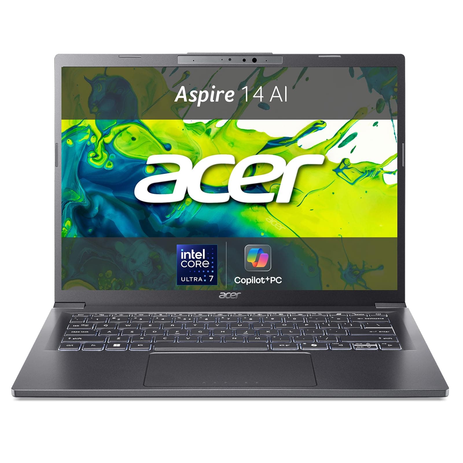 acer Aspire 14 AI Laptop | Display 14” WUXGA OLED | Intel Core Ultra 7-256V | 16 GB RAM | 512 GB SSD | Copilot+ PC | Windows 11 | QWERTY | PC Portatile IA