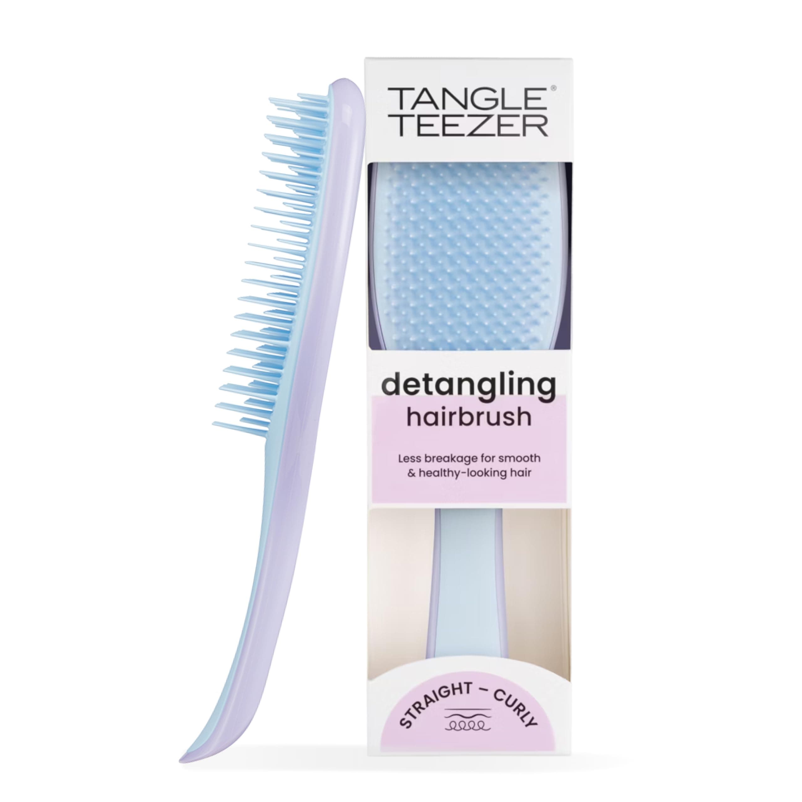 Tangle Teezer Ultimate Detangler Haarbürste – Für Nasses & Trockenes Haar – Entwirrungsbürste für Alle Haartypen – Zweistufige Borsten Reduzieren Haarbruch & Entfernen Knoten – Lila Wolke Blau