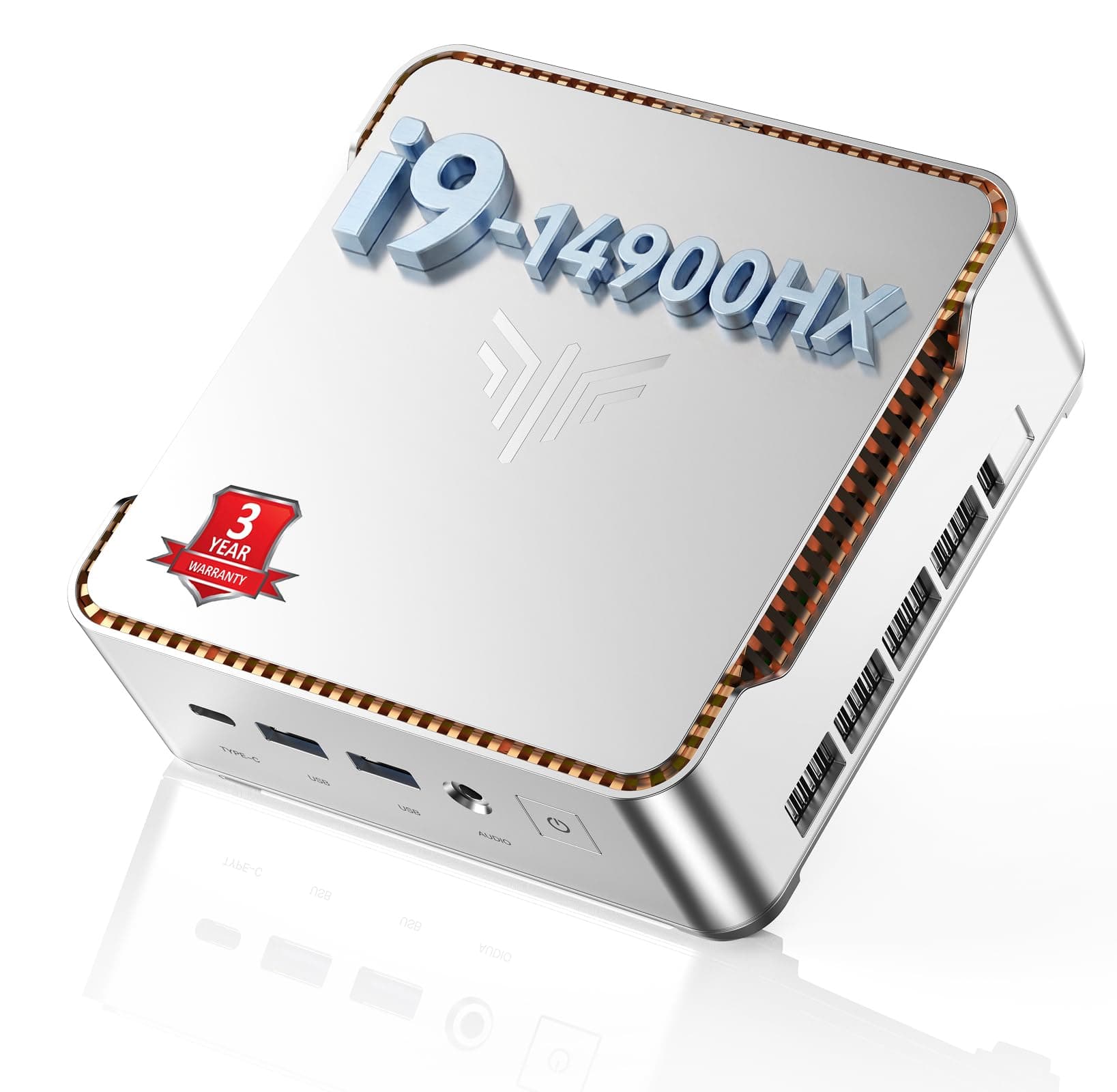 NiPoGi Hyper H2 Mini PC,Ιntel Core i9-14900HX(Vencer i7-12700H/i9-13900HK,24C/32T,hasta 5,80GHz),32GB DDR4 1TB NVMe SSD Mini Ordenador W-11 Pro,4K Triple Display HDMI/DP/Type C/WiFi 6E para Negocio