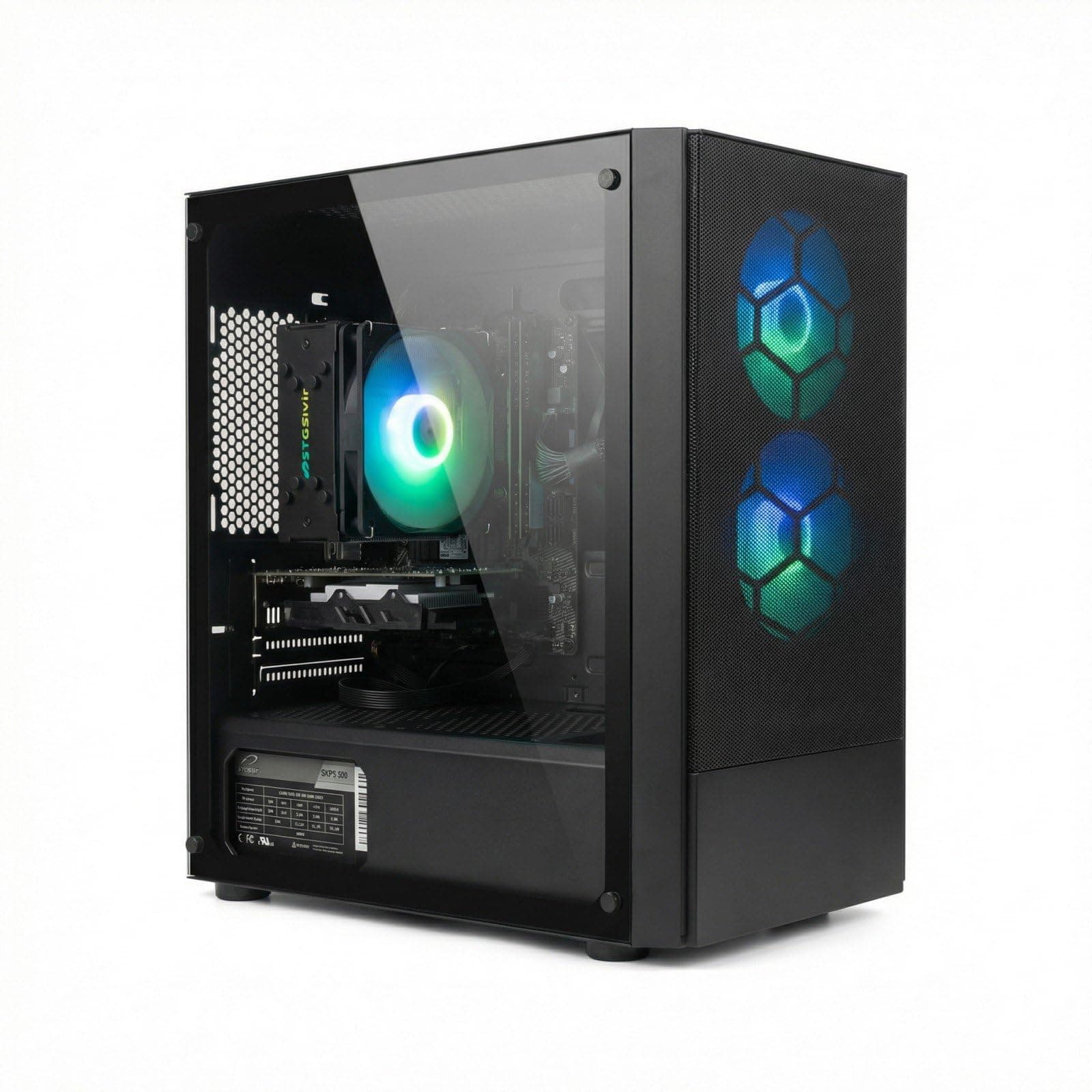 STGsivir PC Gaming, Ordenador de Sobremesa Gaming, GeForce GT 740 4G GDDR5,Xeon E5 hasta 3.4GHZ,32GB DDR,1TB SSD,WiFi 6,BT 5.2,RGB Ventiladores x3,Windows 11 Pro