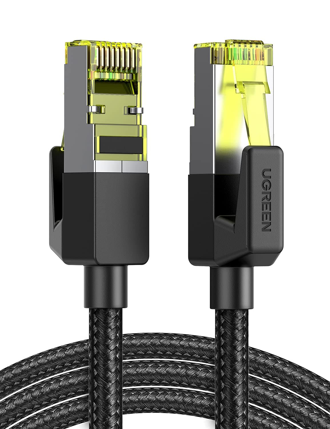 UGREEN CAT 7 Lan Kabel 10000Mbits Netzwerkkabel Ethernet Kabel Gigabit RJ45 POE Internet Kabel kompatibel mit PS5/4, Switch, Router, Modem, Steam Deck, Xbox usw. (1M)