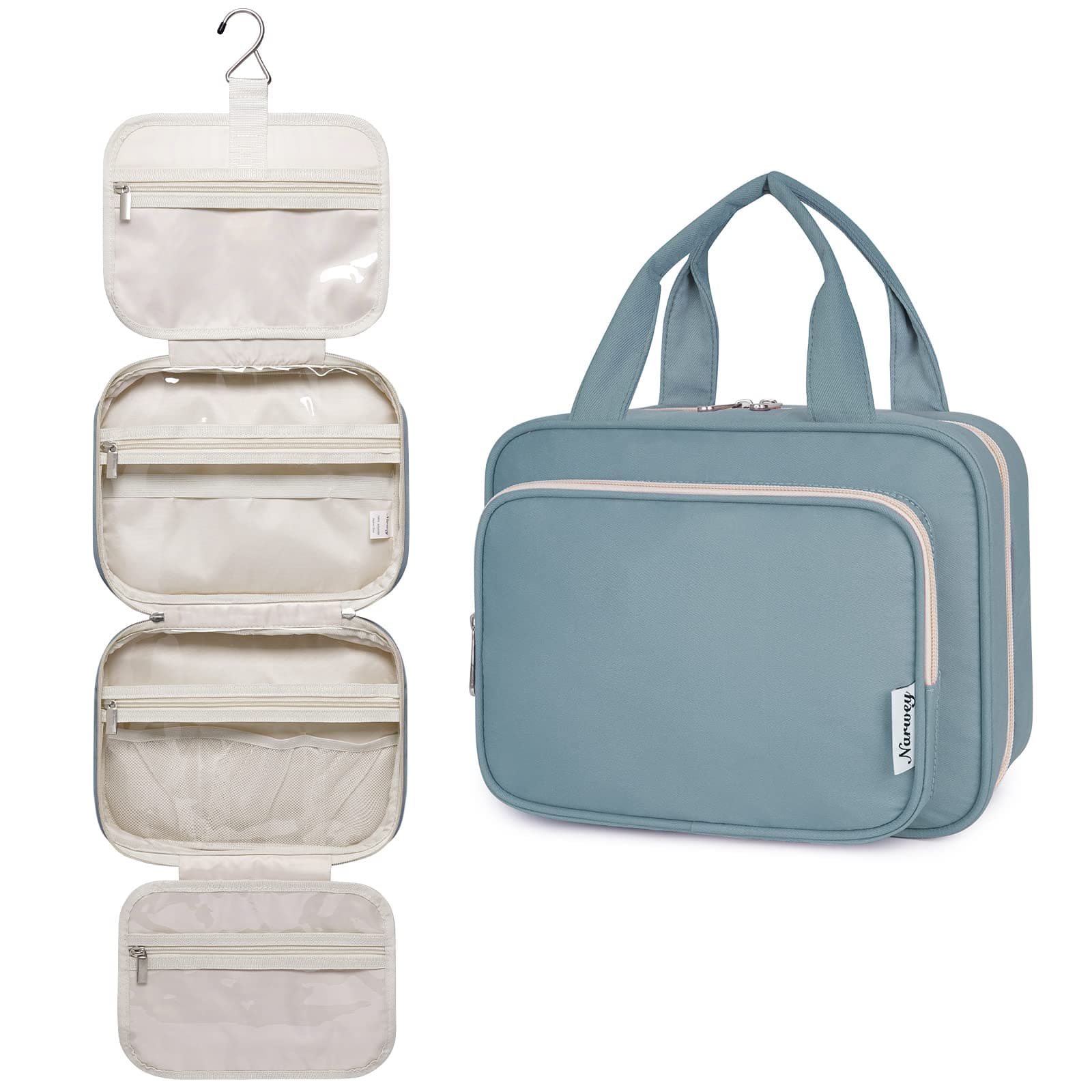 Narwey Trousse de Toilette de Voyage à Suspendre pour Femmes Trousse de Maquillage Organisateur pour Accessoires (Violet(Moyen))